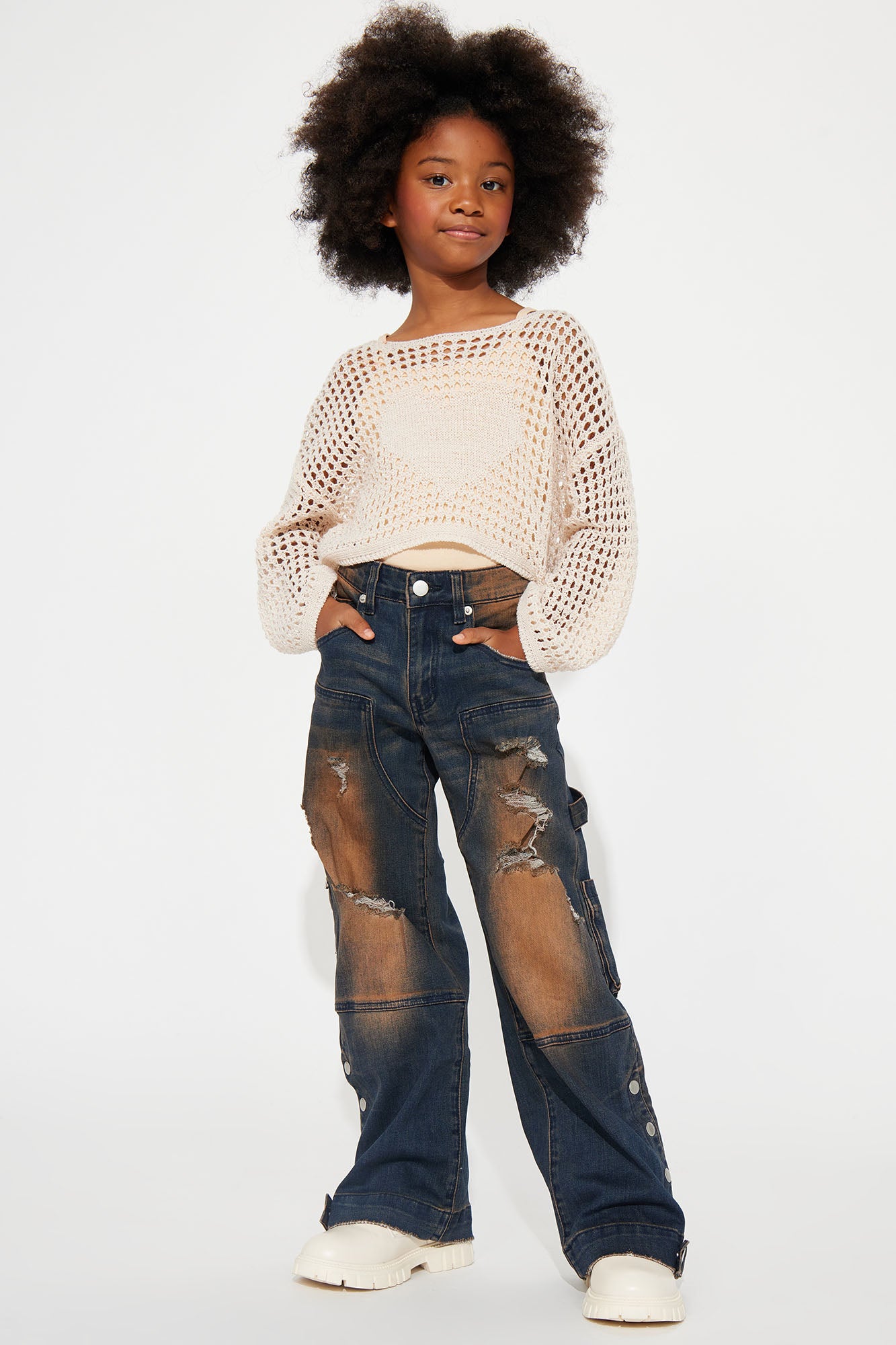 Mini Can't Make You Change Denim Jeans - Dark Wash - Image 6