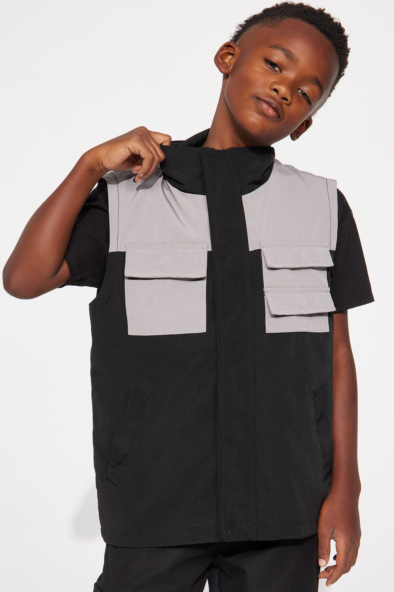 Mini Where I Belong Nylon Vest - Black/Grey - Image 4