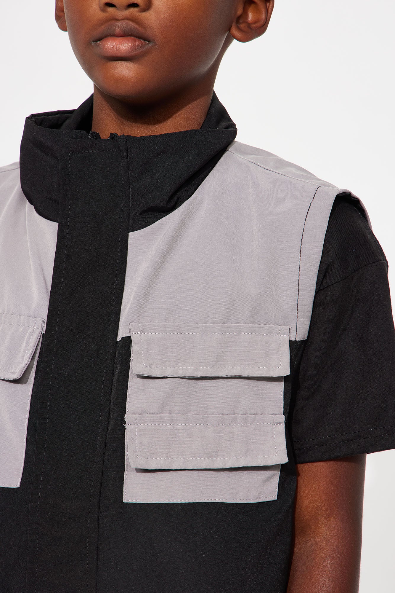Mini Where I Belong Nylon Vest - Black/Grey - Image 3