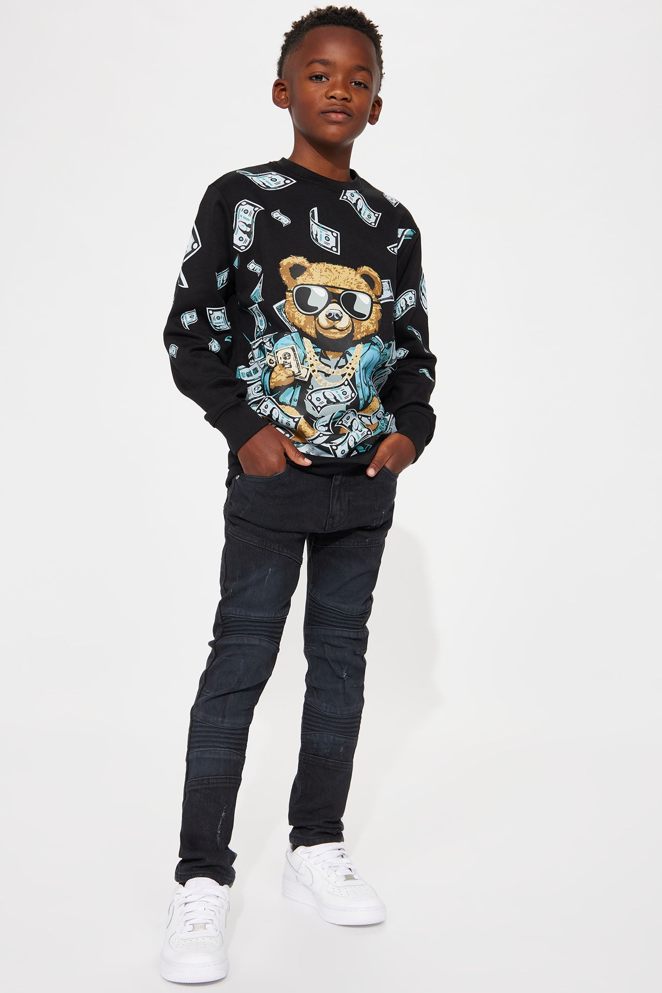 Mini Boss Teddy Moves Fleece Sweatshirt - Black - Image 3