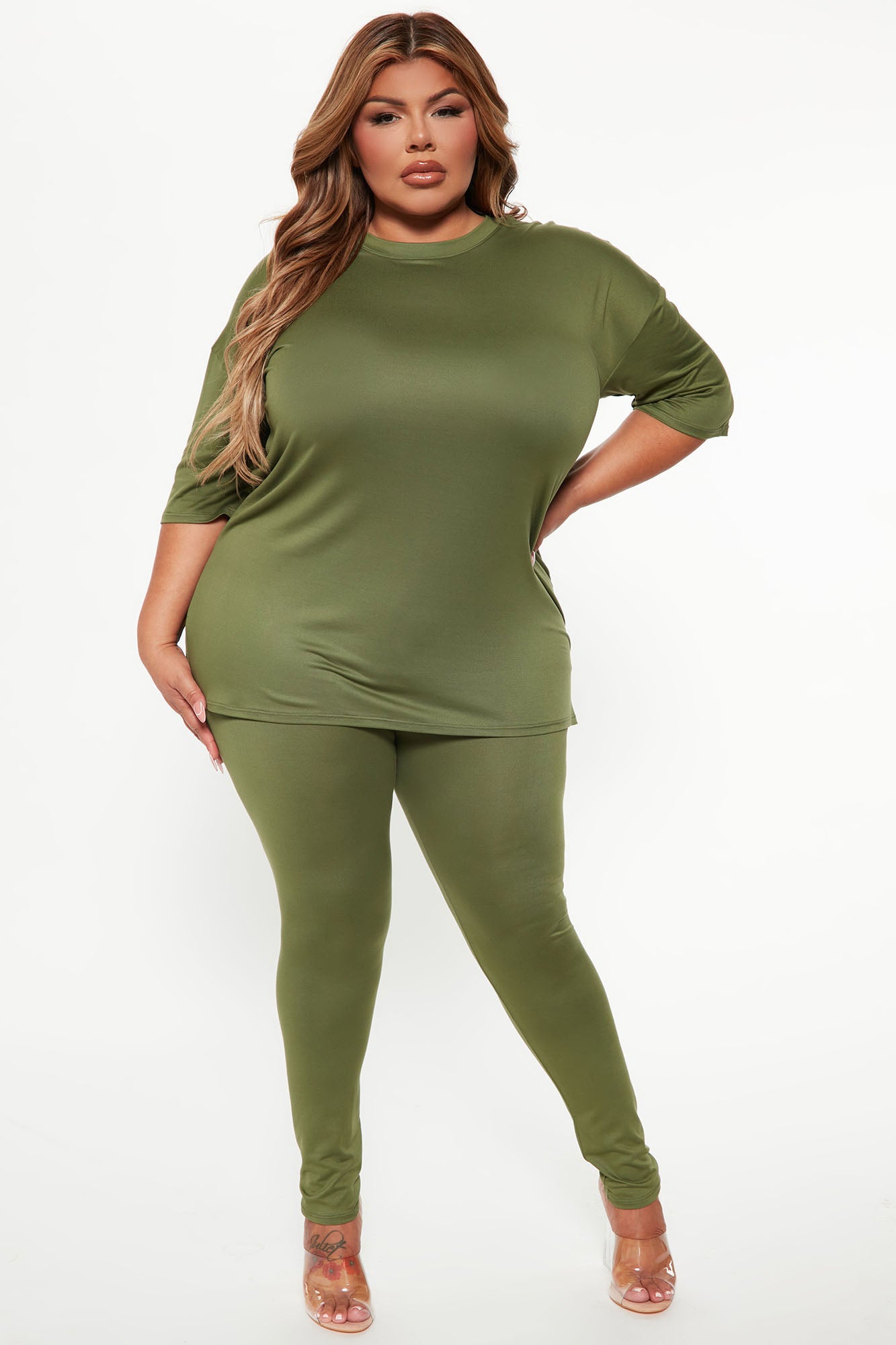 Weekend Vibes Legging Set - Olive - Image 4