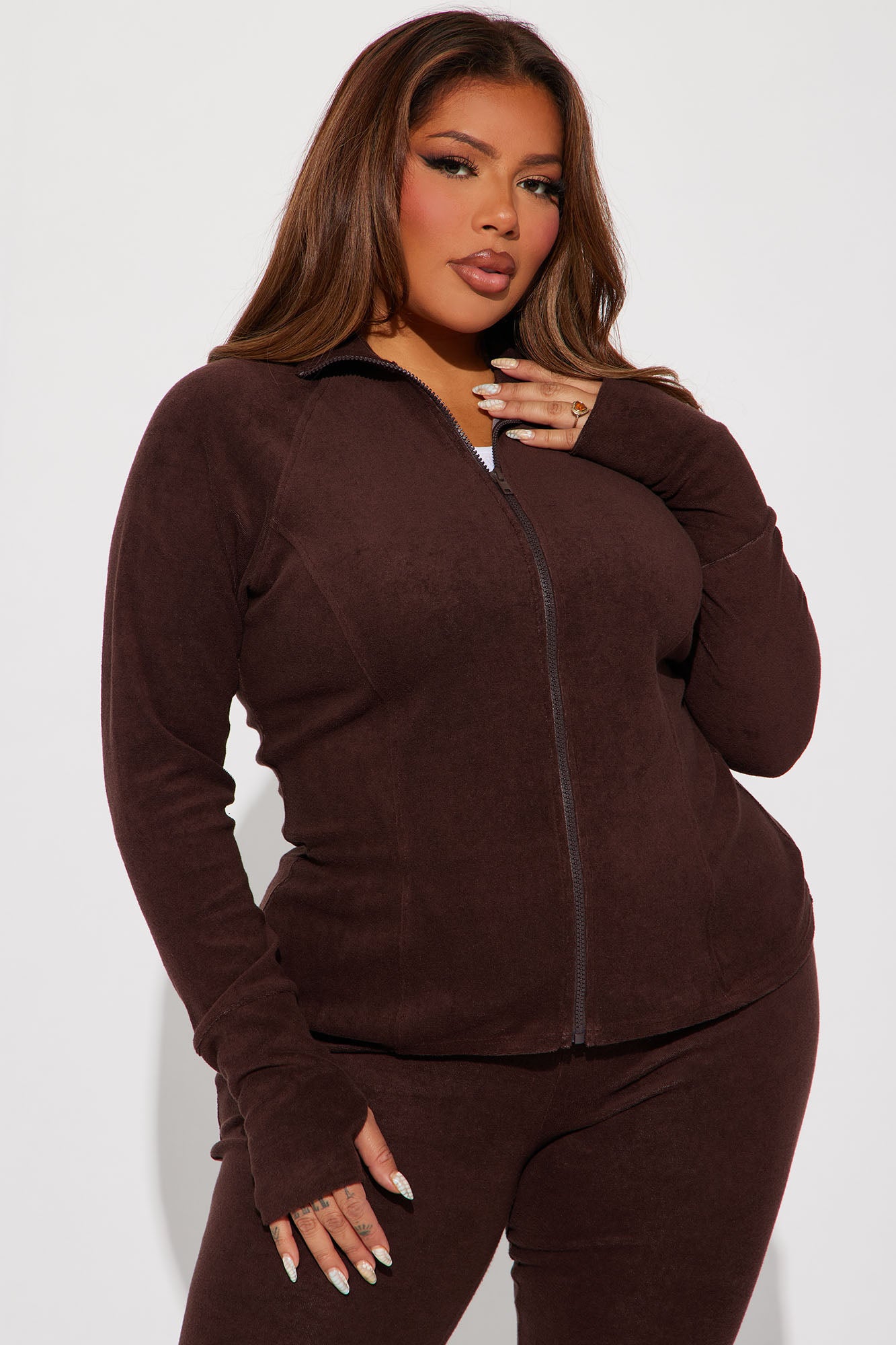 Weekend Chill Terry Cloth Pant Set - Chocolate - Image 7