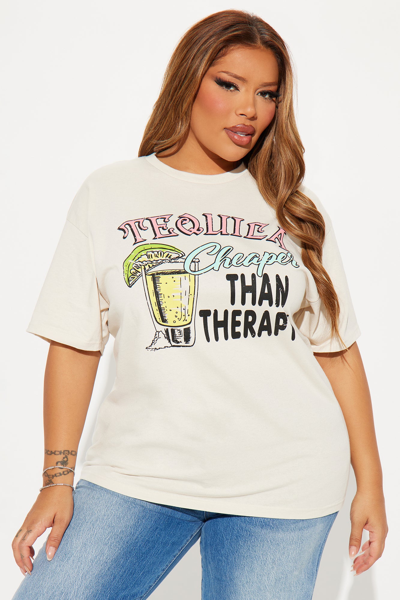 Tequila Cheaper Than Therapy Tee - Off White - Image 5