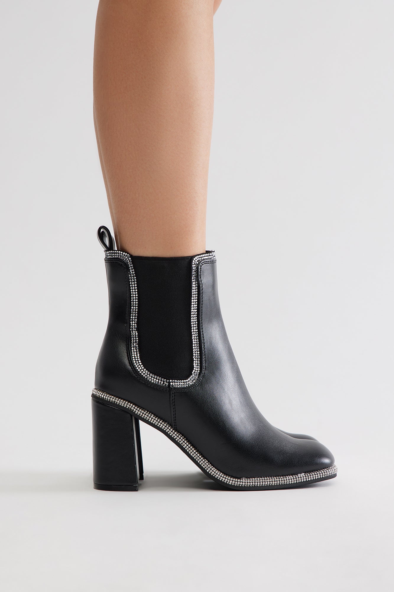 Sonora Rhinestone Booties - Black - Image 4