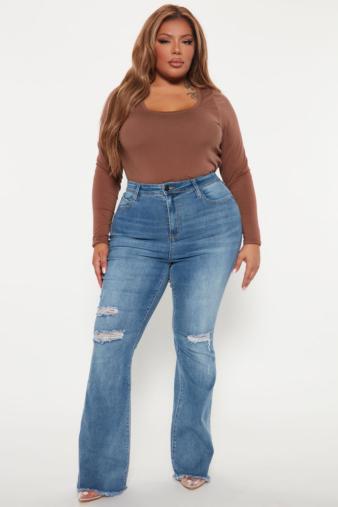 Briana Long Sleeve Top - Chocolate - Image 7