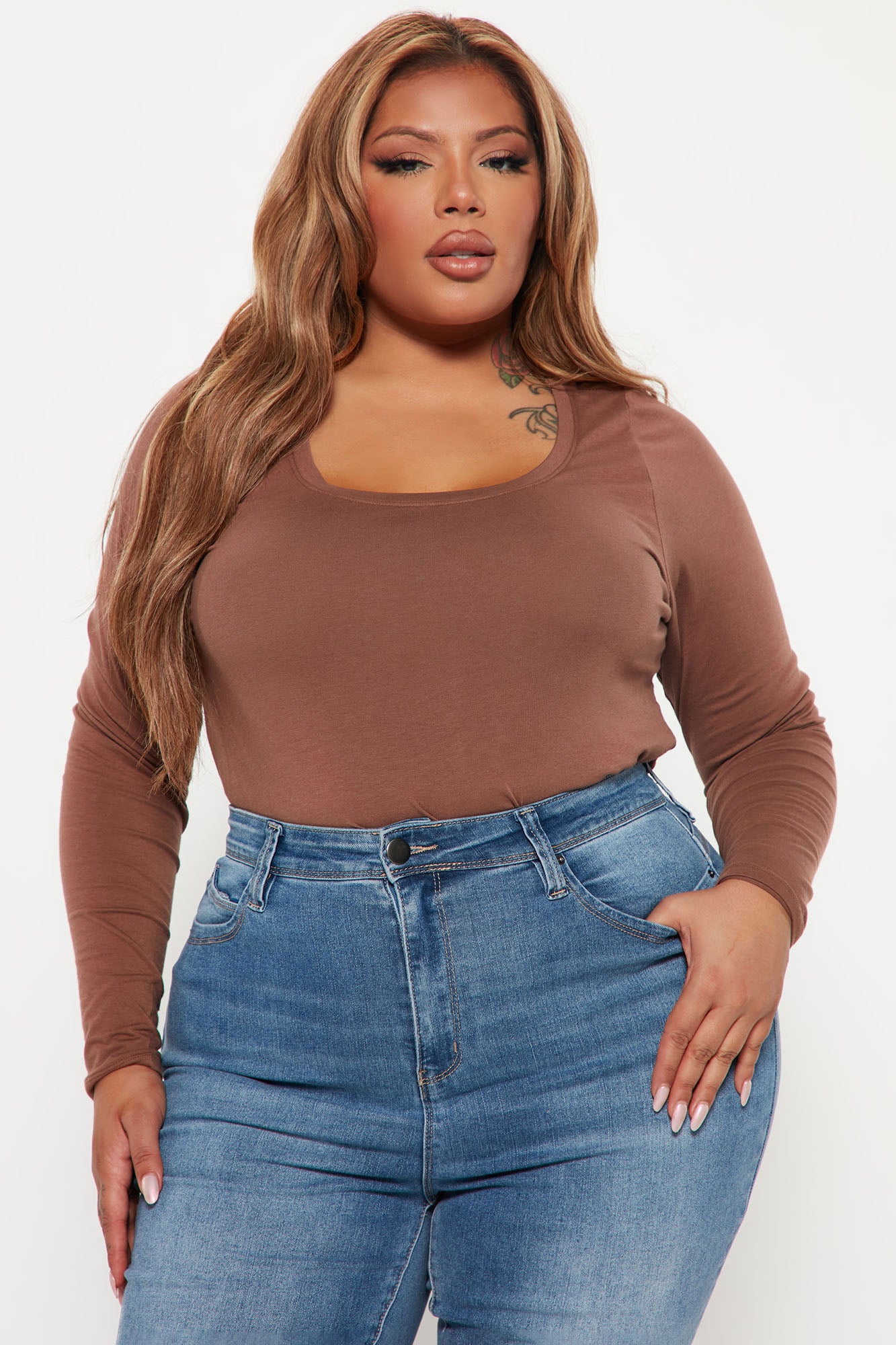 Briana Long Sleeve Top - Chocolate - Image 5