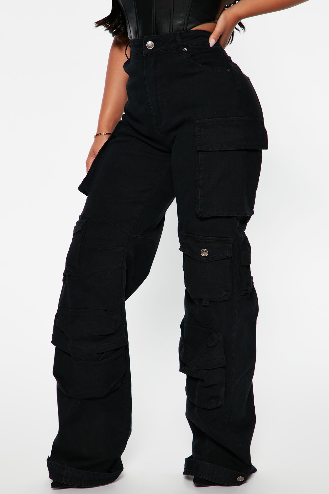 Courtney Cargo Jeans - Black - Image 3