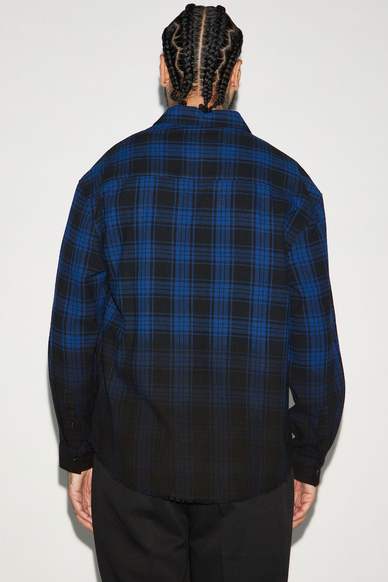 Sunset Dip Dye Flannel Shirt - Blue/Black - Image 4