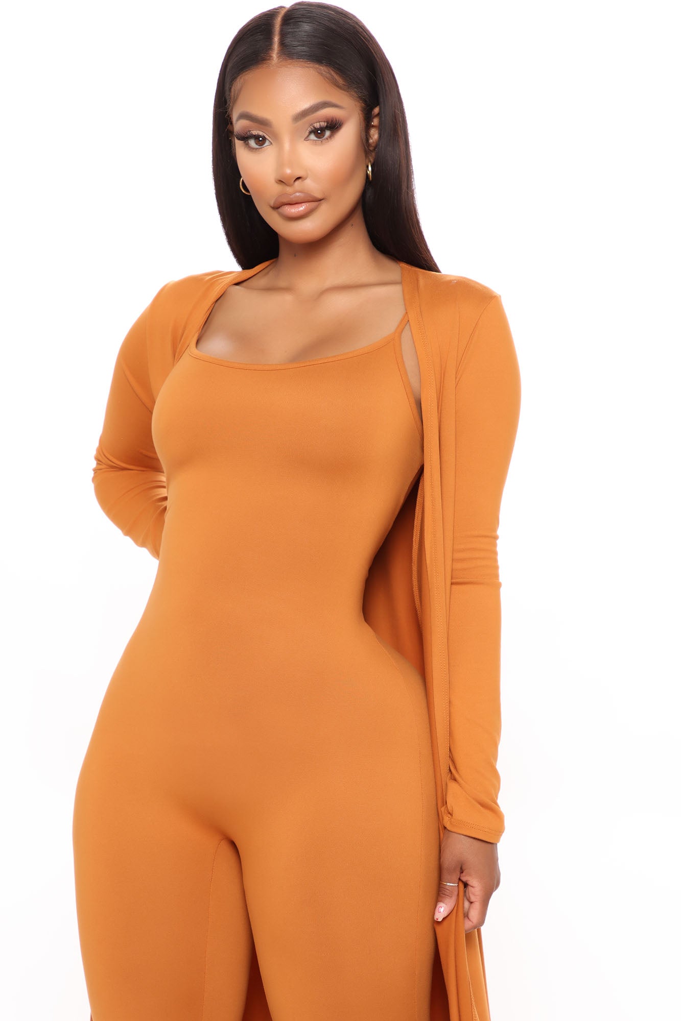 Nova Charmer Jumpsuit Set - Camel - Image 3