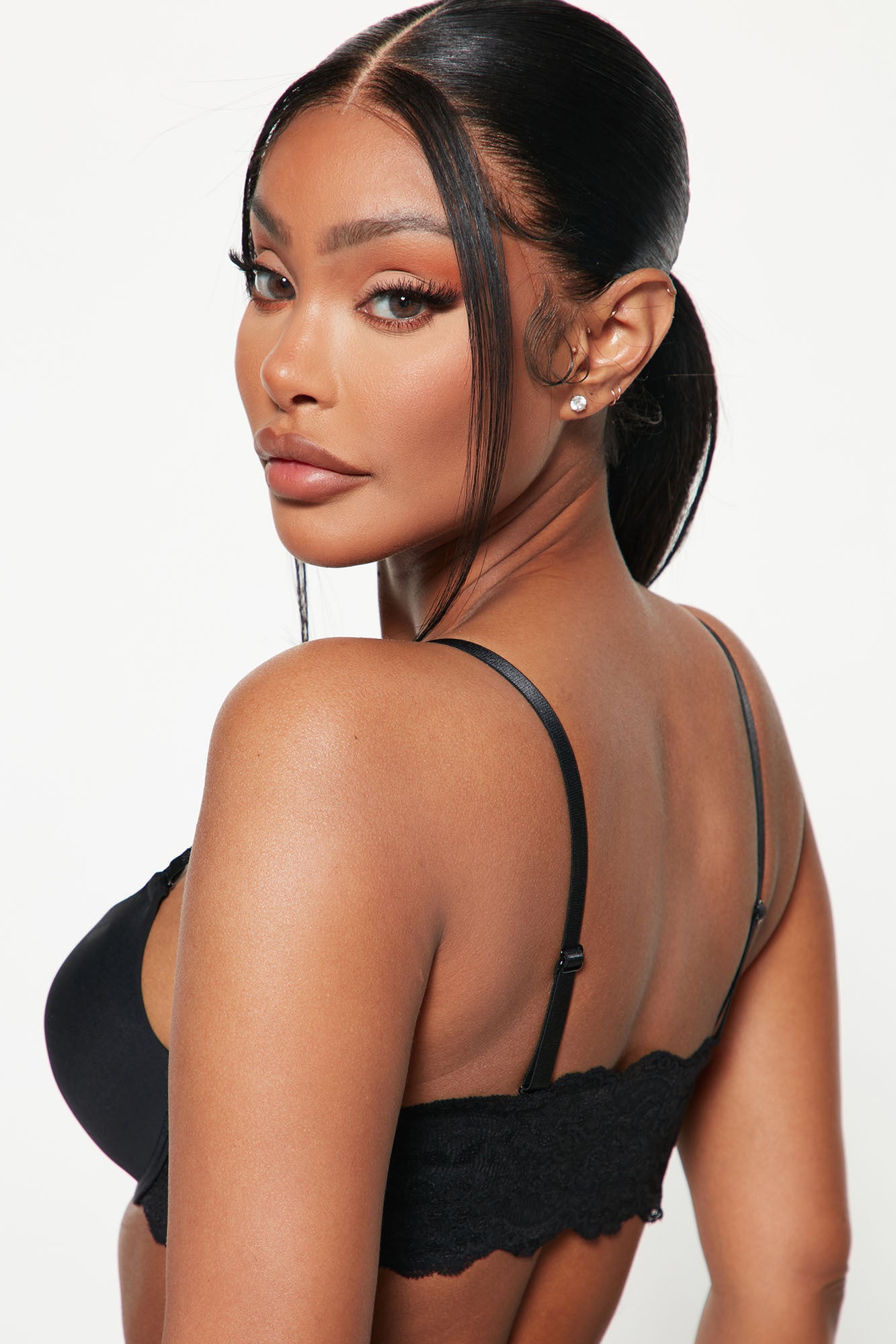 Both Ways Lace Back Push Up 2 Pack Bras - Black/Red - Image 4