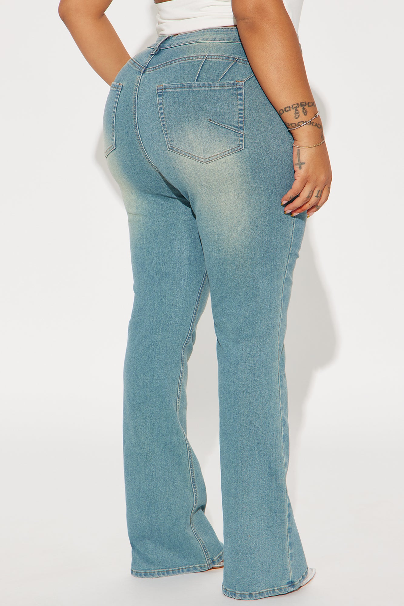 Mesa Booty Lifting Stretch Bootcut Jeans - Medium Blue Wash - Image 8