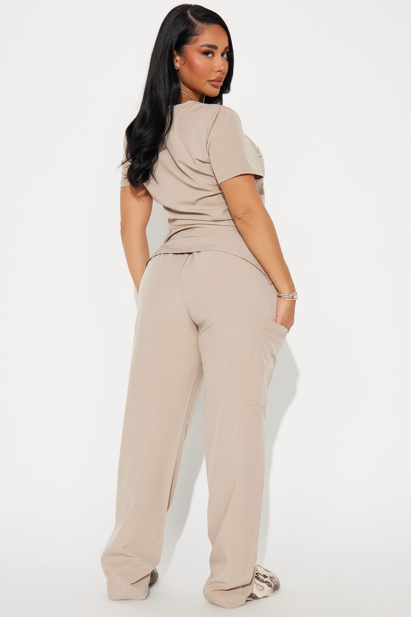 On Call Stretch Uniform Scrub Set - Khaki - Image 3