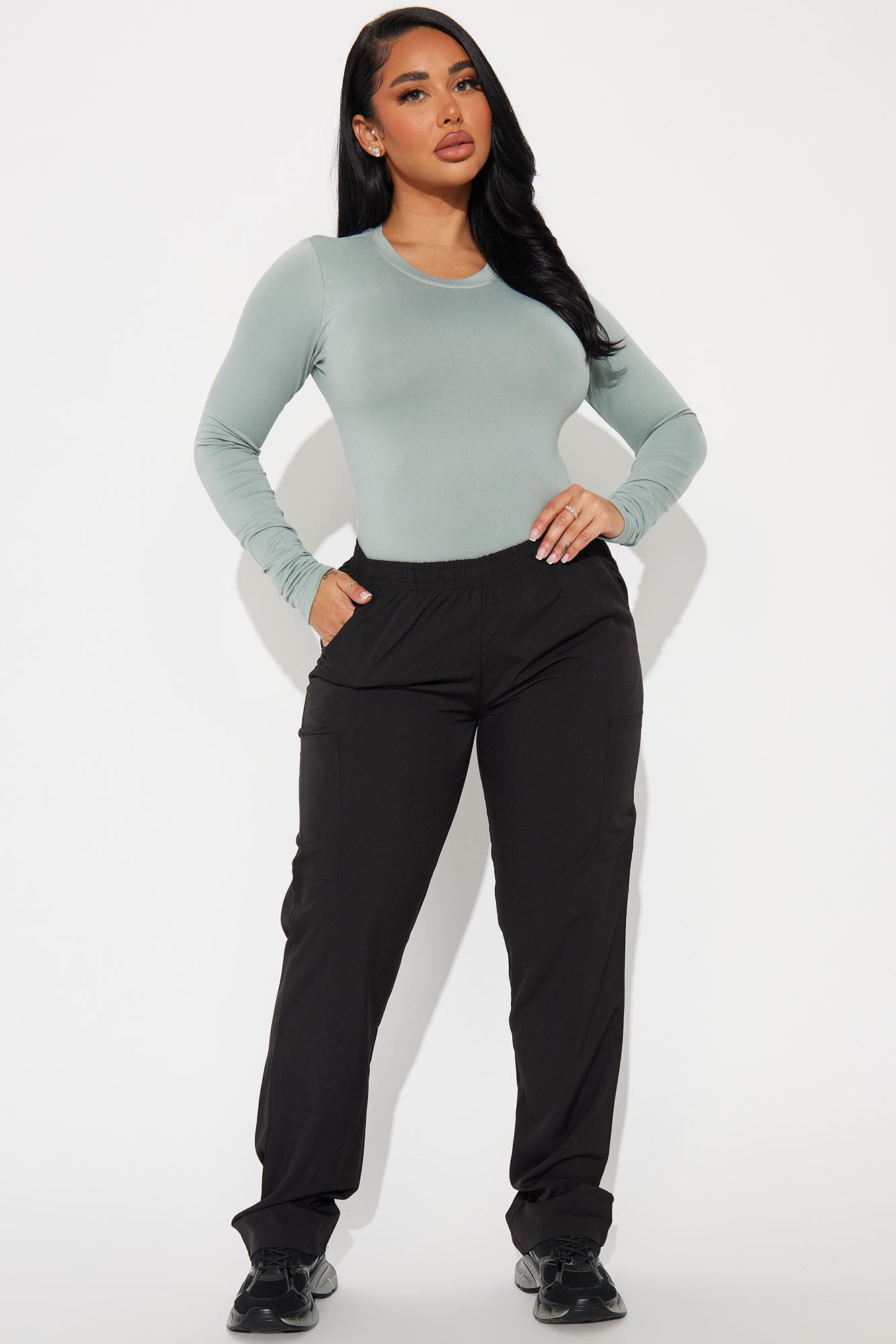 Stretch Uniform UnderScrub Shirt - Sage - Image 3