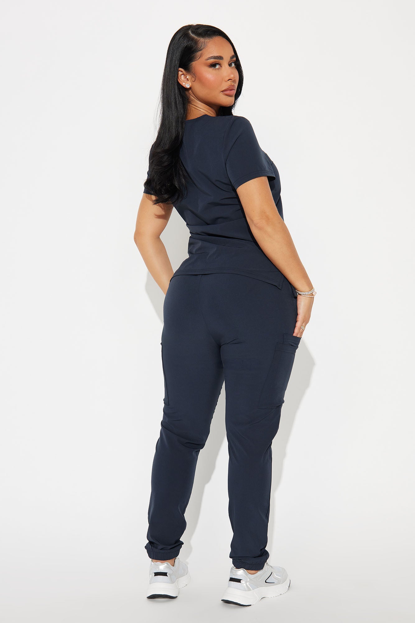 On Call Jogger Stretch Uniform Scrub Set - Charcoal - Image 3