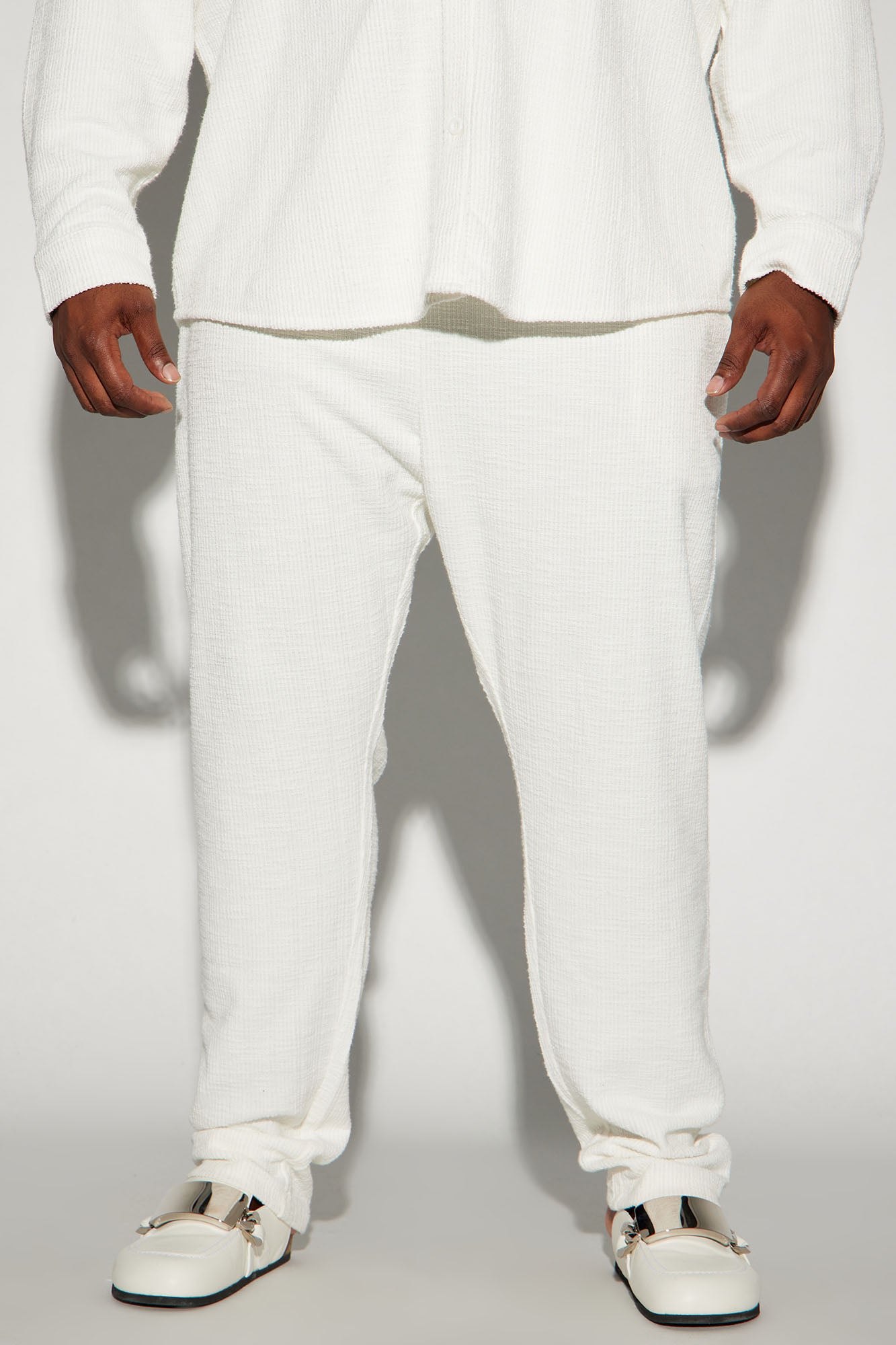 Dean Textured Slim Pants - White - Image 12