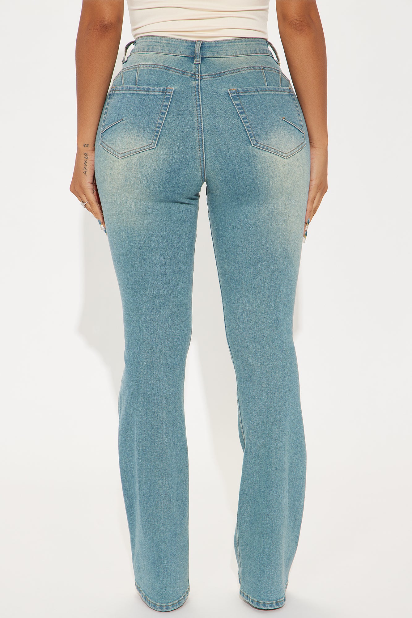 Mesa Booty Lifting Stretch Bootcut Jeans - Medium Blue Wash - Image 3