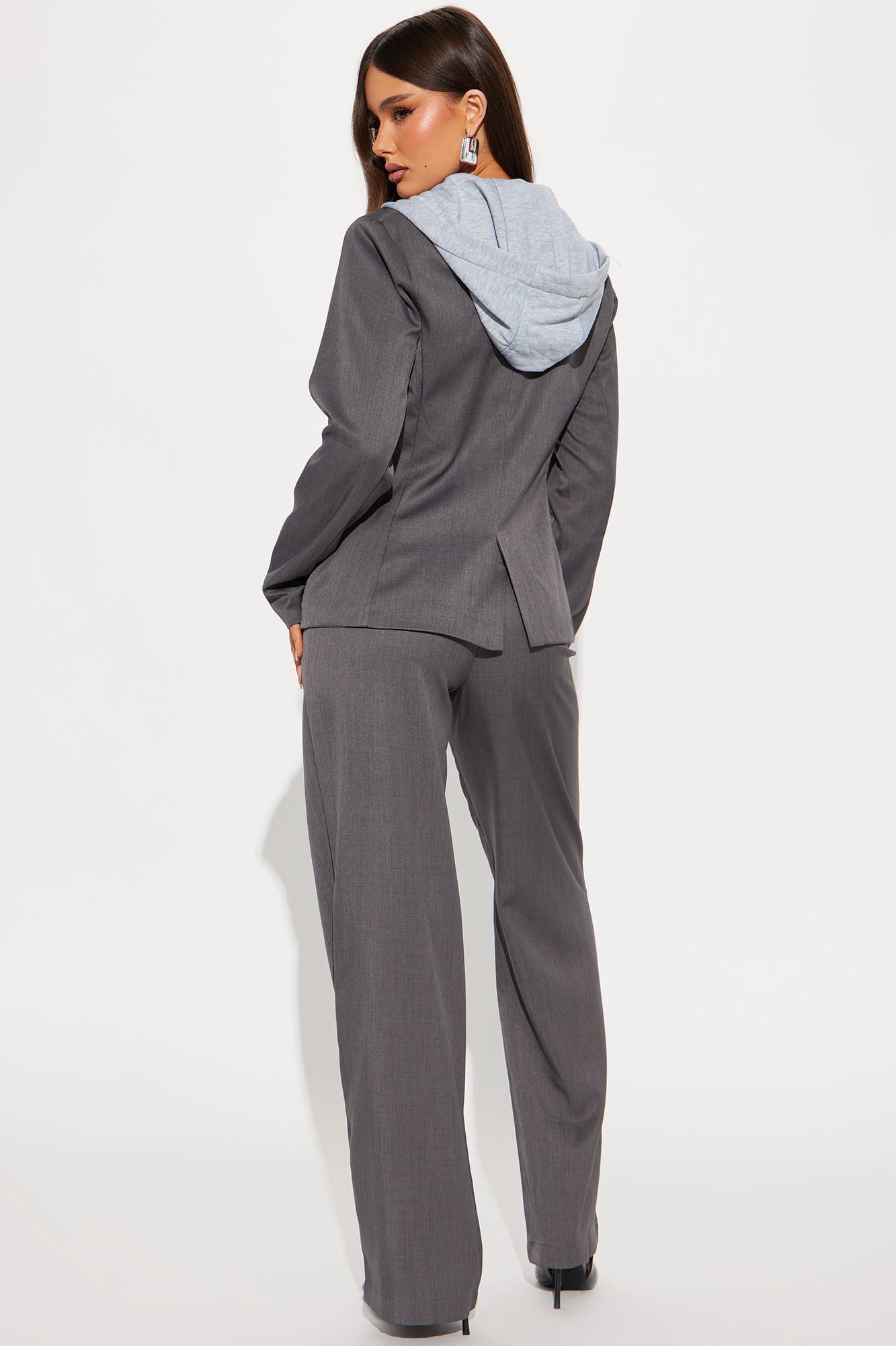 LA Vibe Blazer Pant Set - Charcoal/combo - Image 3