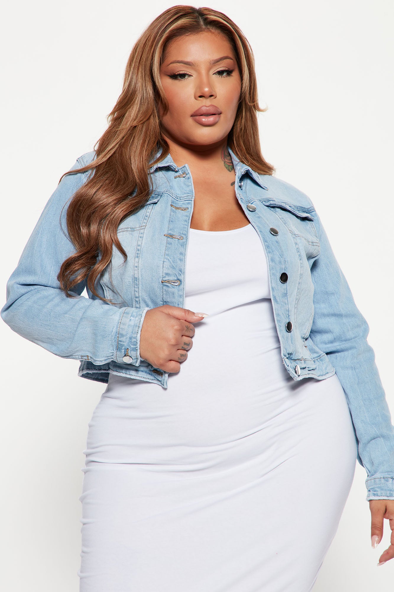 I'm So Basic Denim Jacket - Light Wash - Image 6