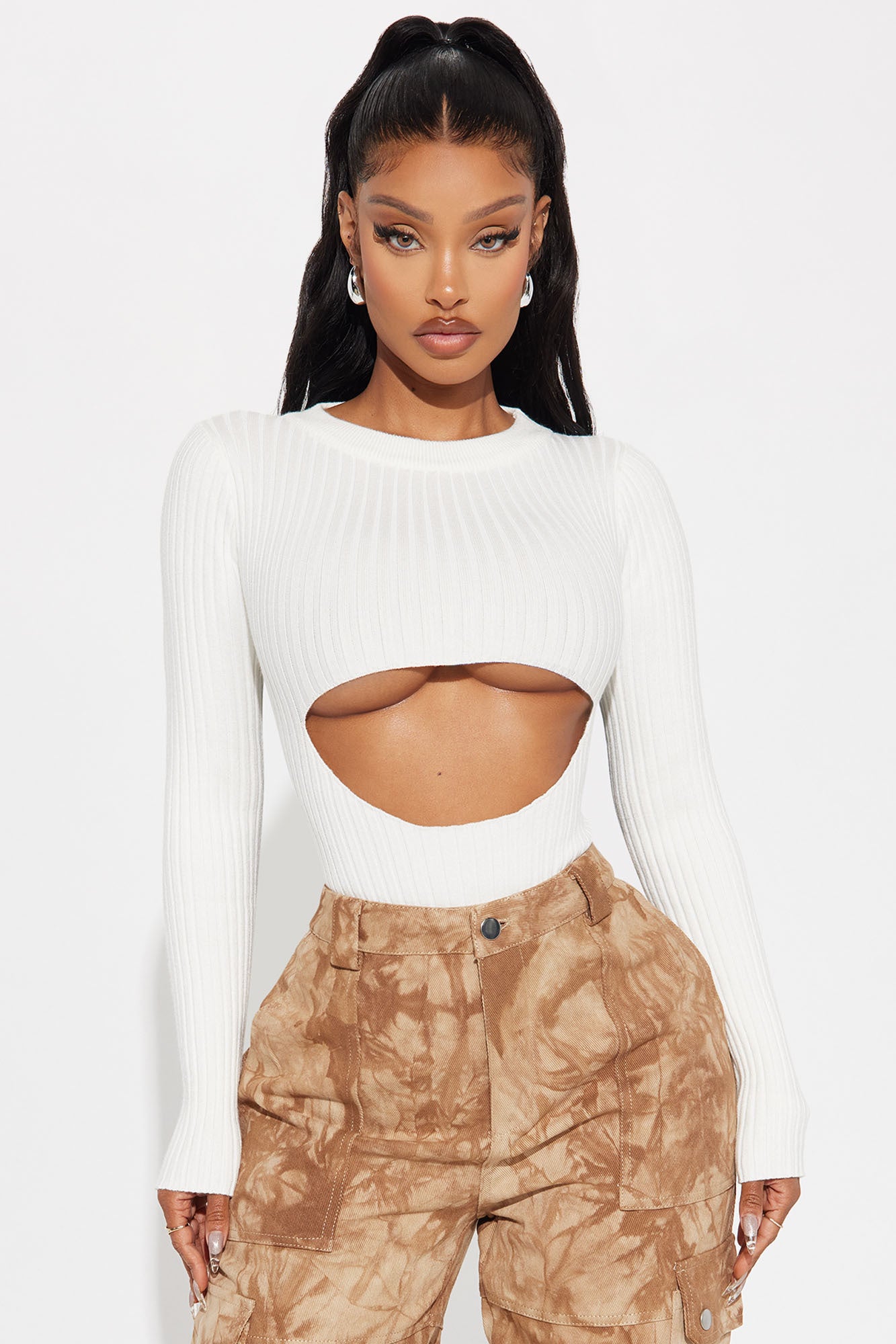 Sydney Sweater Bodysuit - Ivory - Image 3