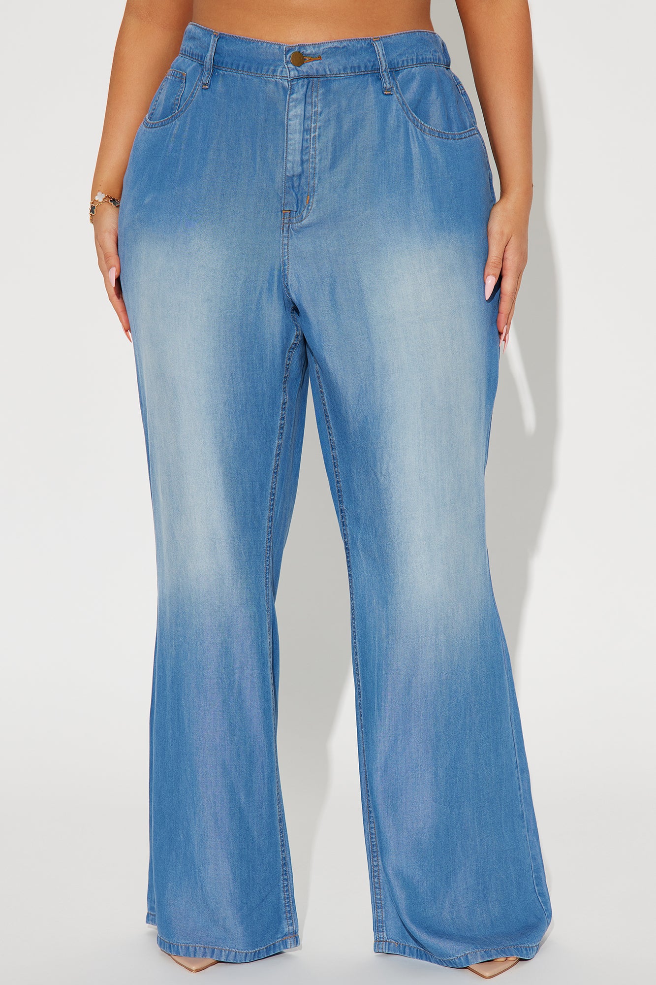 Urban Blues Washed Wide Leg Pant Set - Medium Wash - Image 8