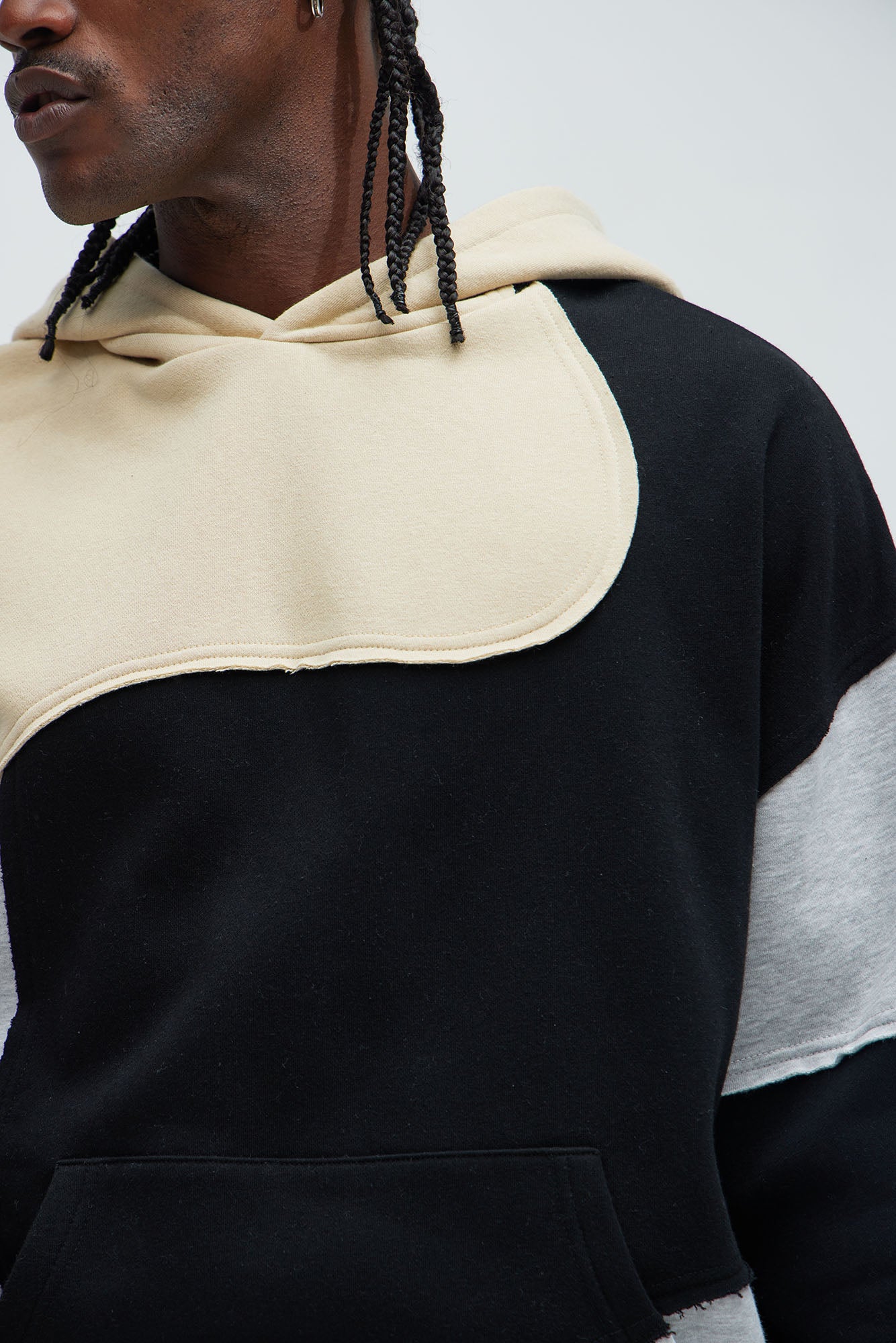 Tyson Awaken Oversized Color Block Hoodie - Black/combo - Image 3