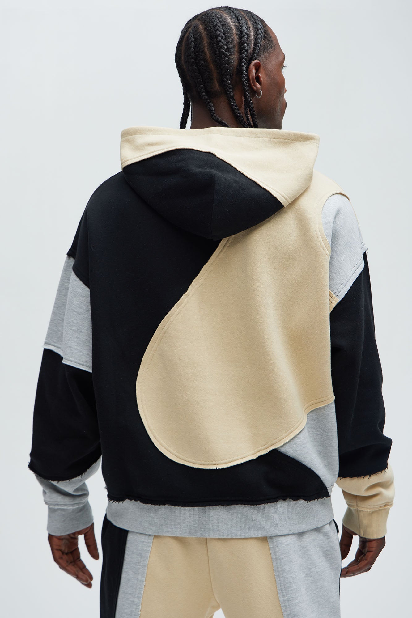Tyson Awaken Oversized Color Block Hoodie - Black/combo - Image 4
