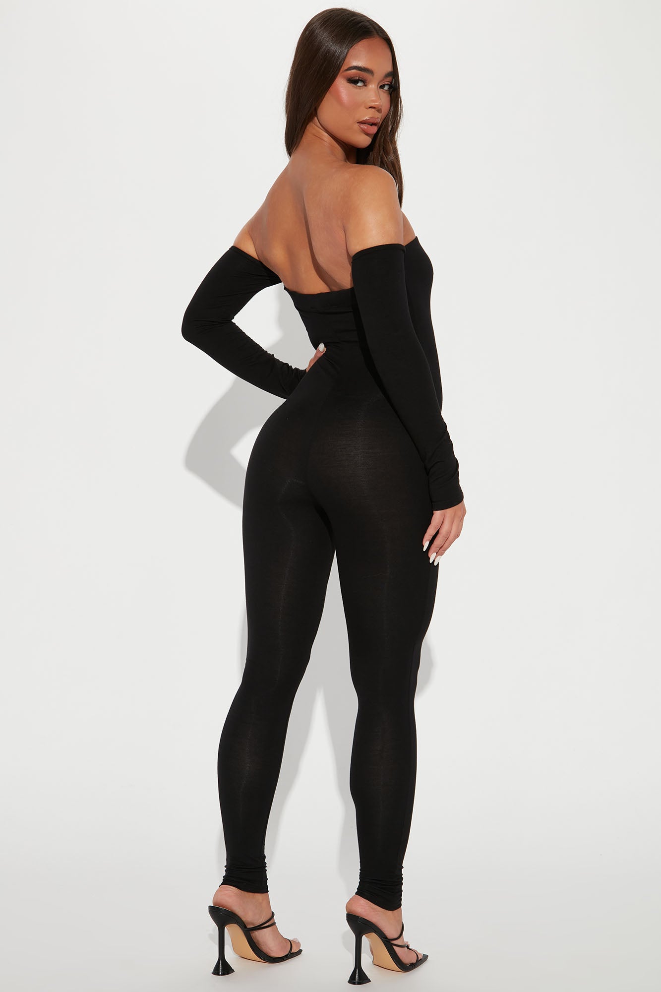 Soothe Off Shoulder Jumpsuit - Black - Image 4