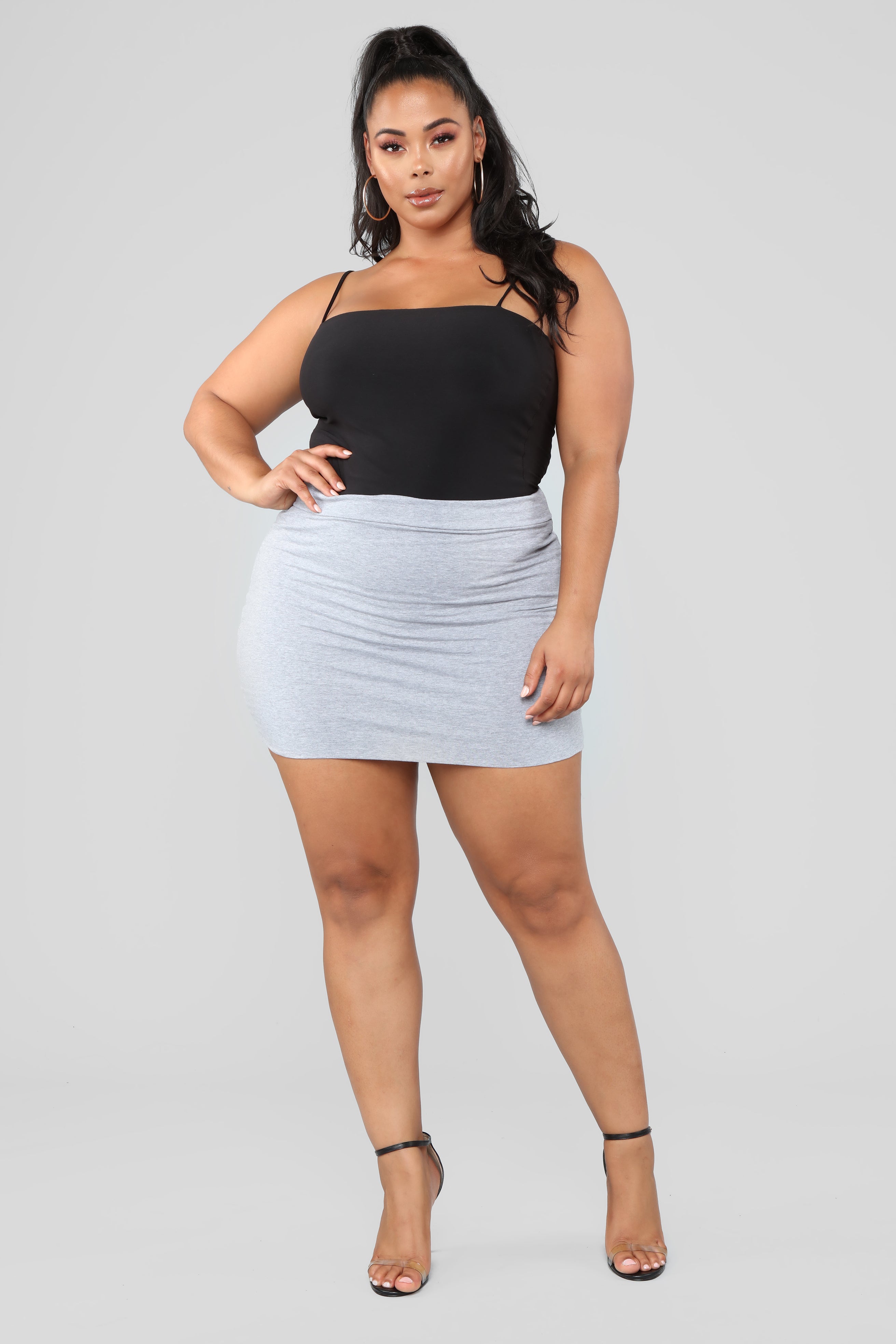 Melanie Mini Skirt - Heather Grey - Image 6