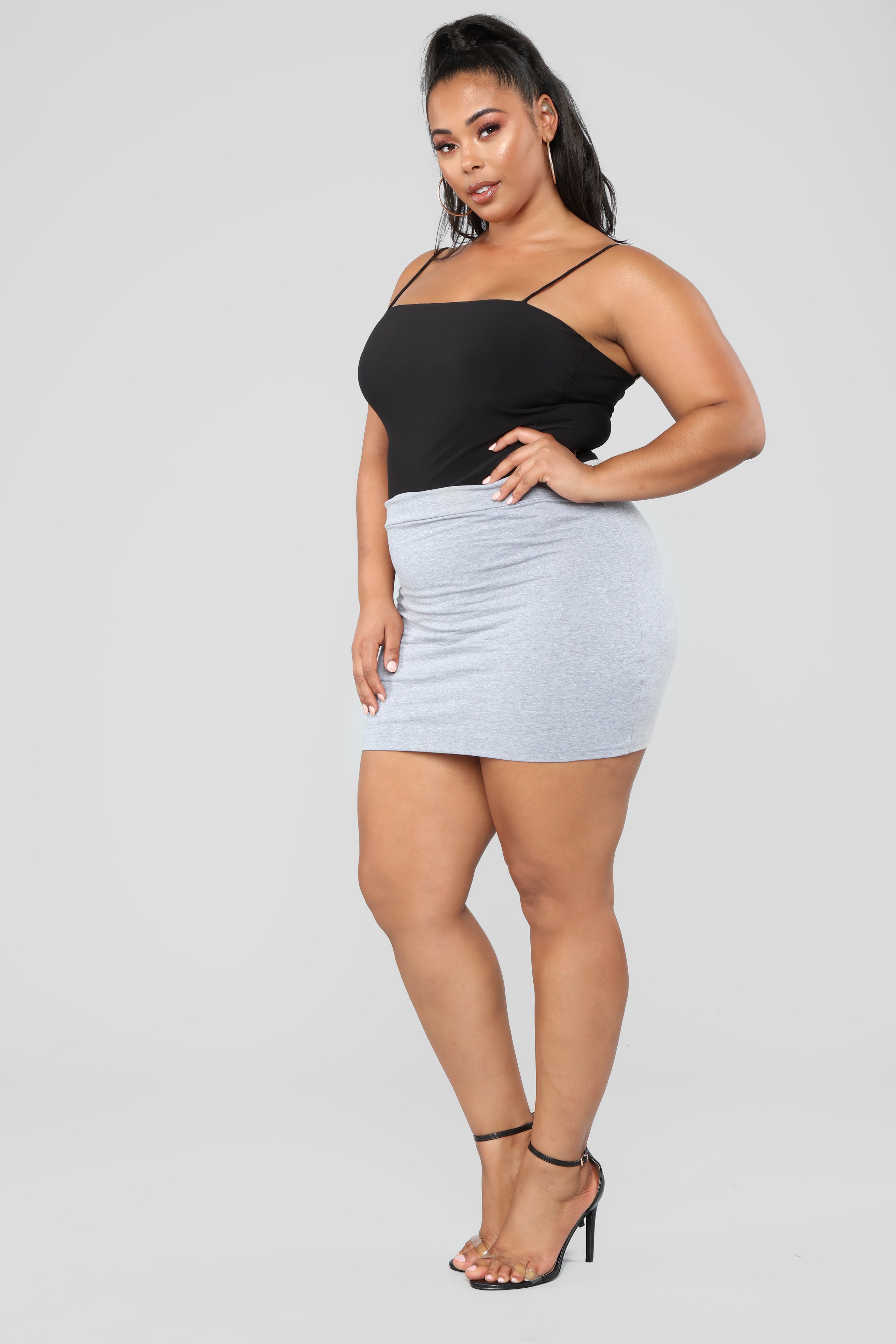 Melanie Mini Skirt - Heather Grey - Image 8