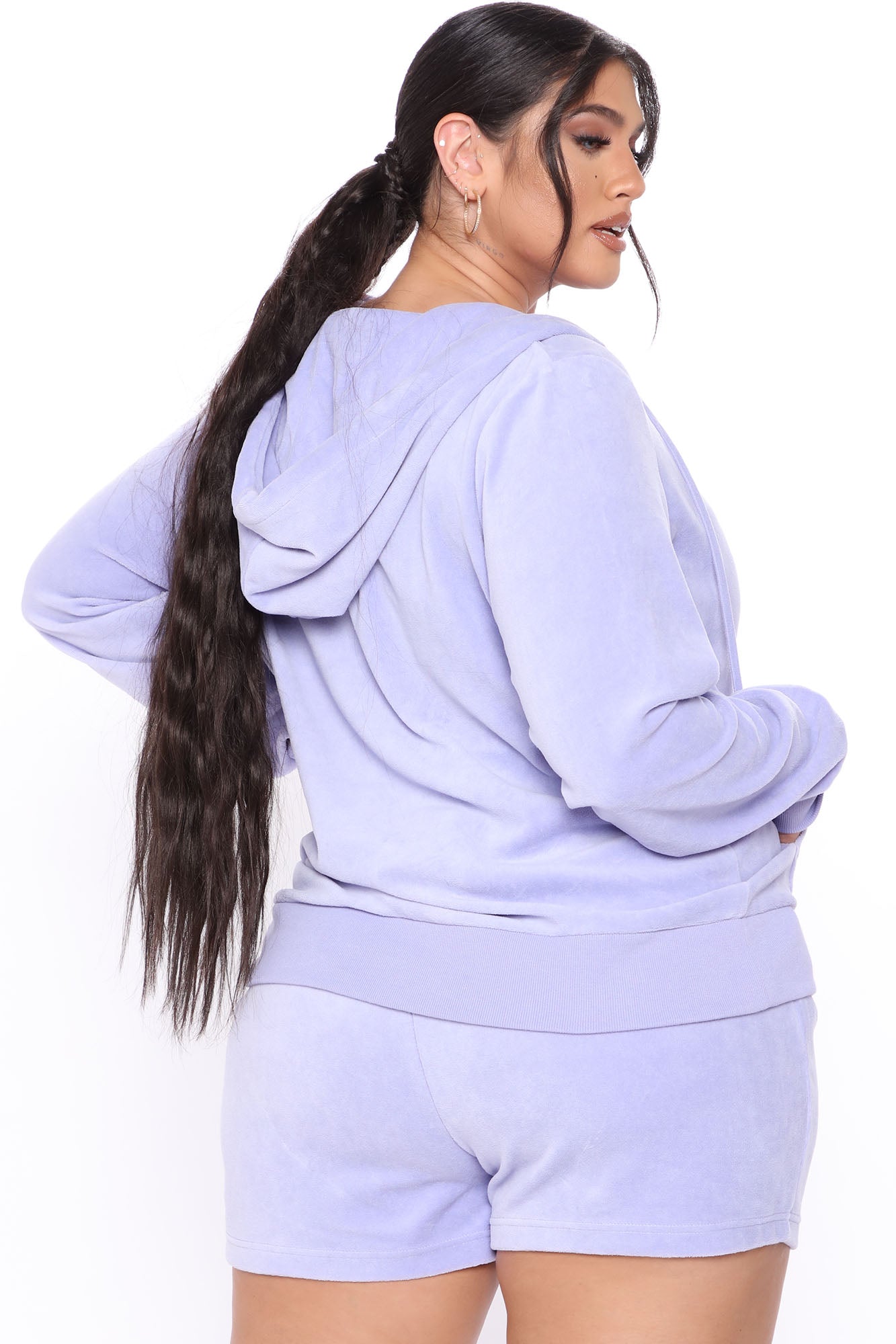 The OG Trendsetter Velour Short Set - Lavender - Image 9