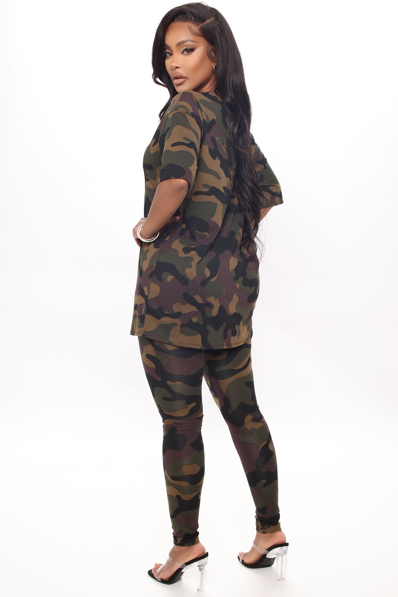 Weekend Vibes Camo Legging Set - Brown/combo - Image 3