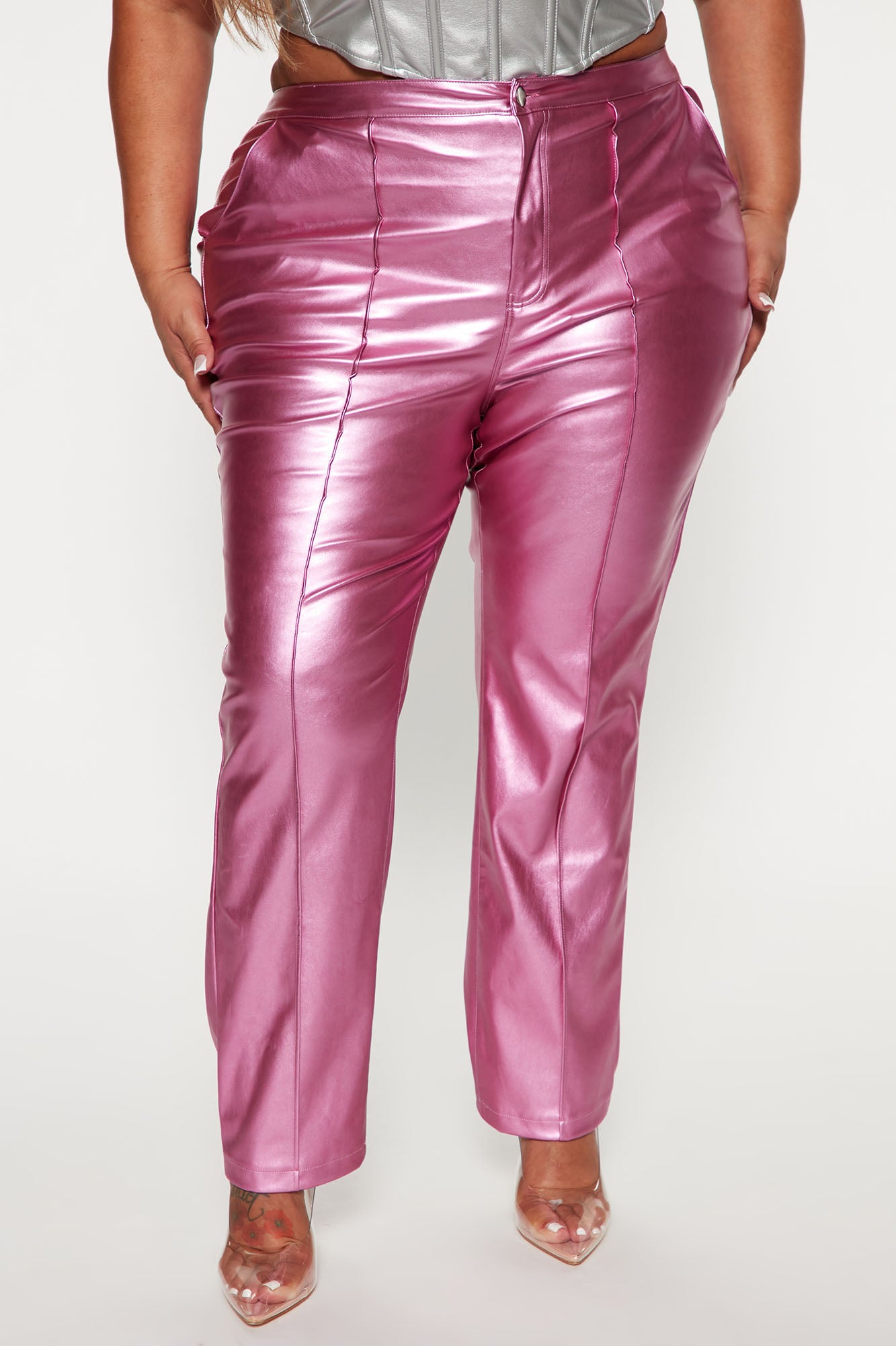 A Different Galaxy Faux Leather Pant 29 - Pink - Image 5