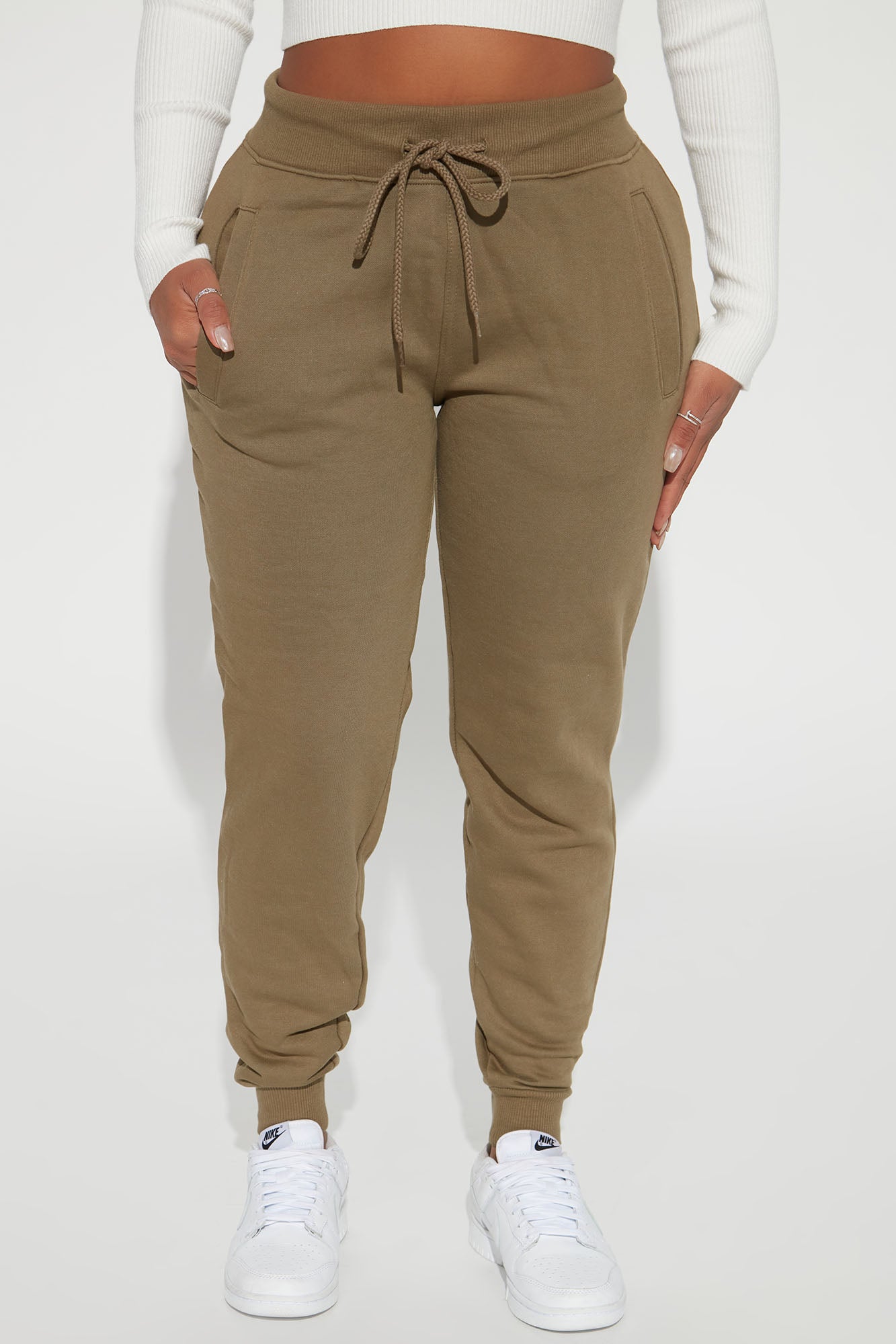 Stole Your Boyfriend's Oversized Jogger - Olive - Image 3