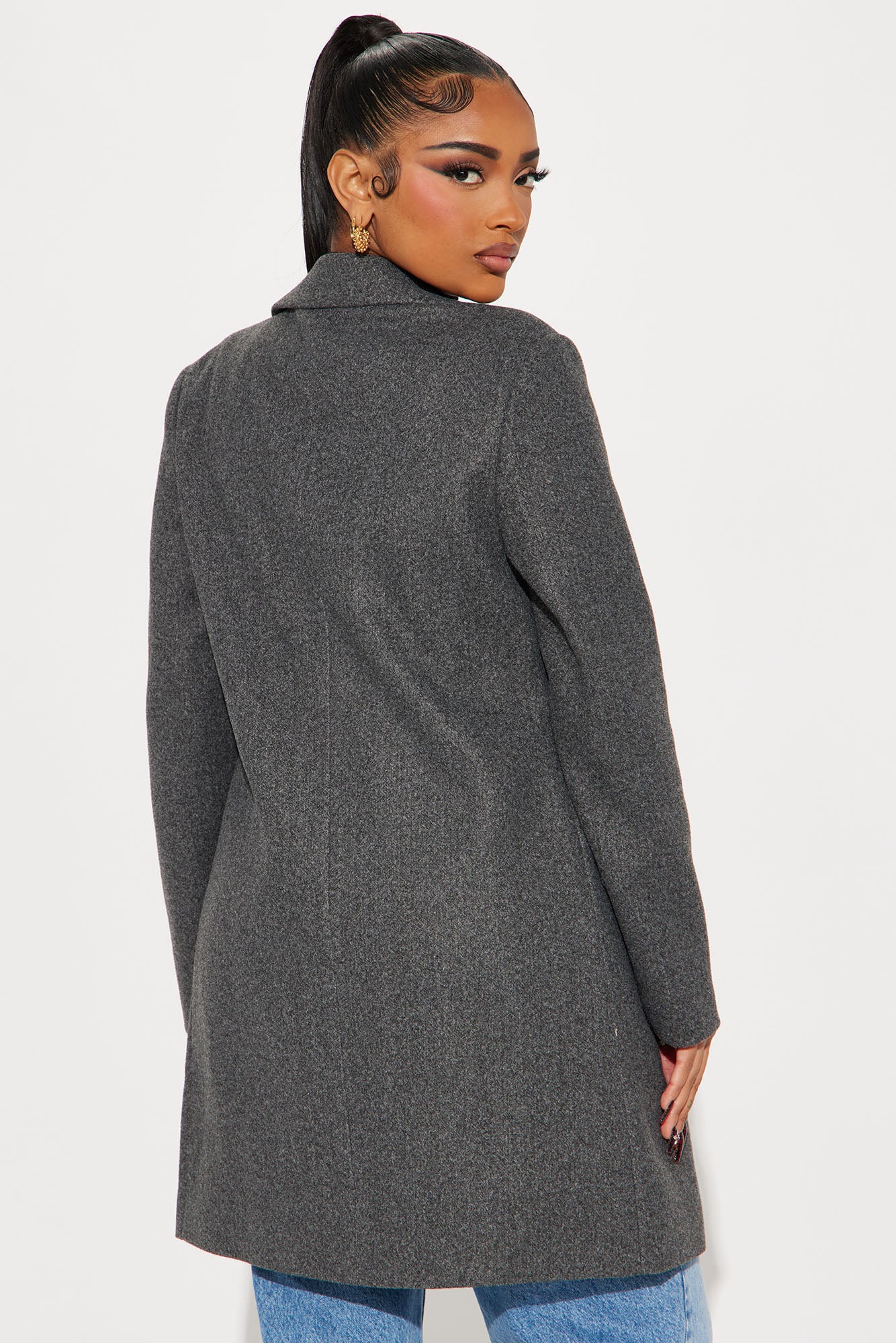 Kim Wool Coat - Heather Grey - Image 4