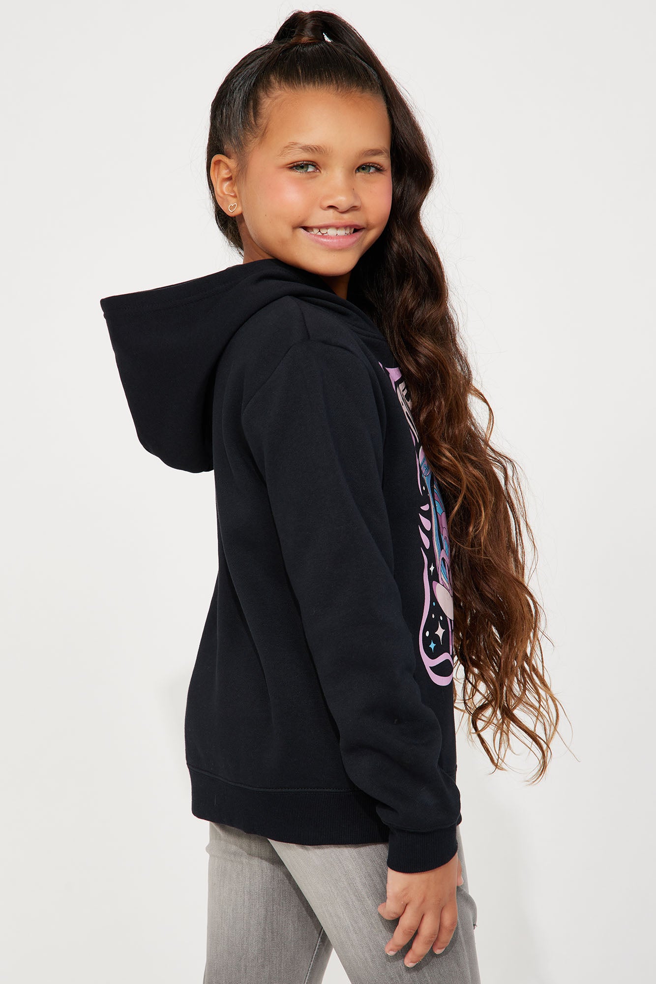 Mini Together Forever Fleece Pullover Hoodie - Black - Image 4