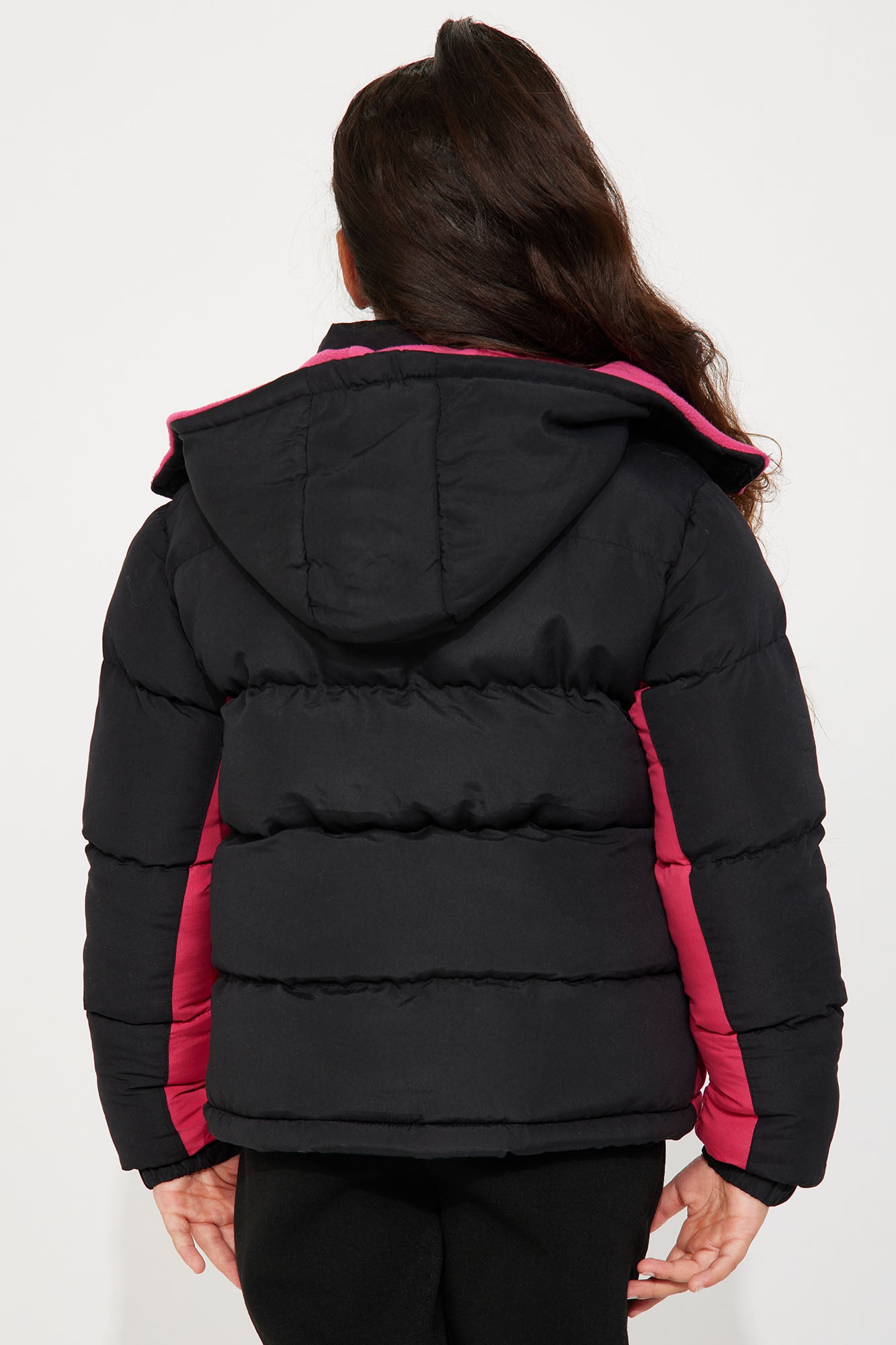 Mini Be Adventurous Puffer Jacket - Black/Pink - Image 4