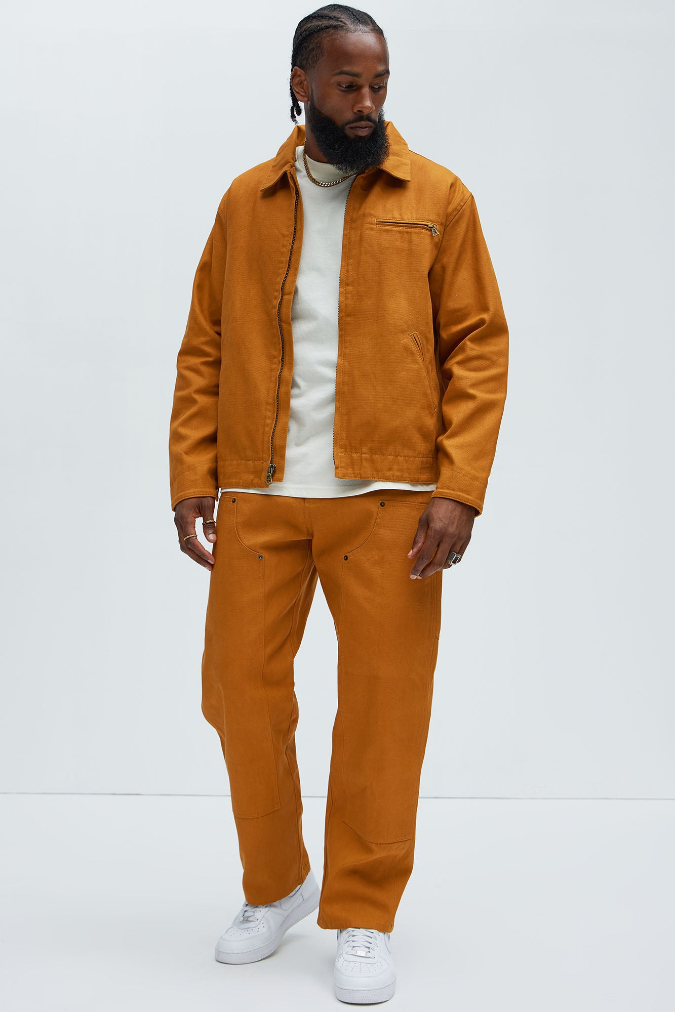 Alexander Double Knee Straight Utility Canvas Pants - Tan - Image 6