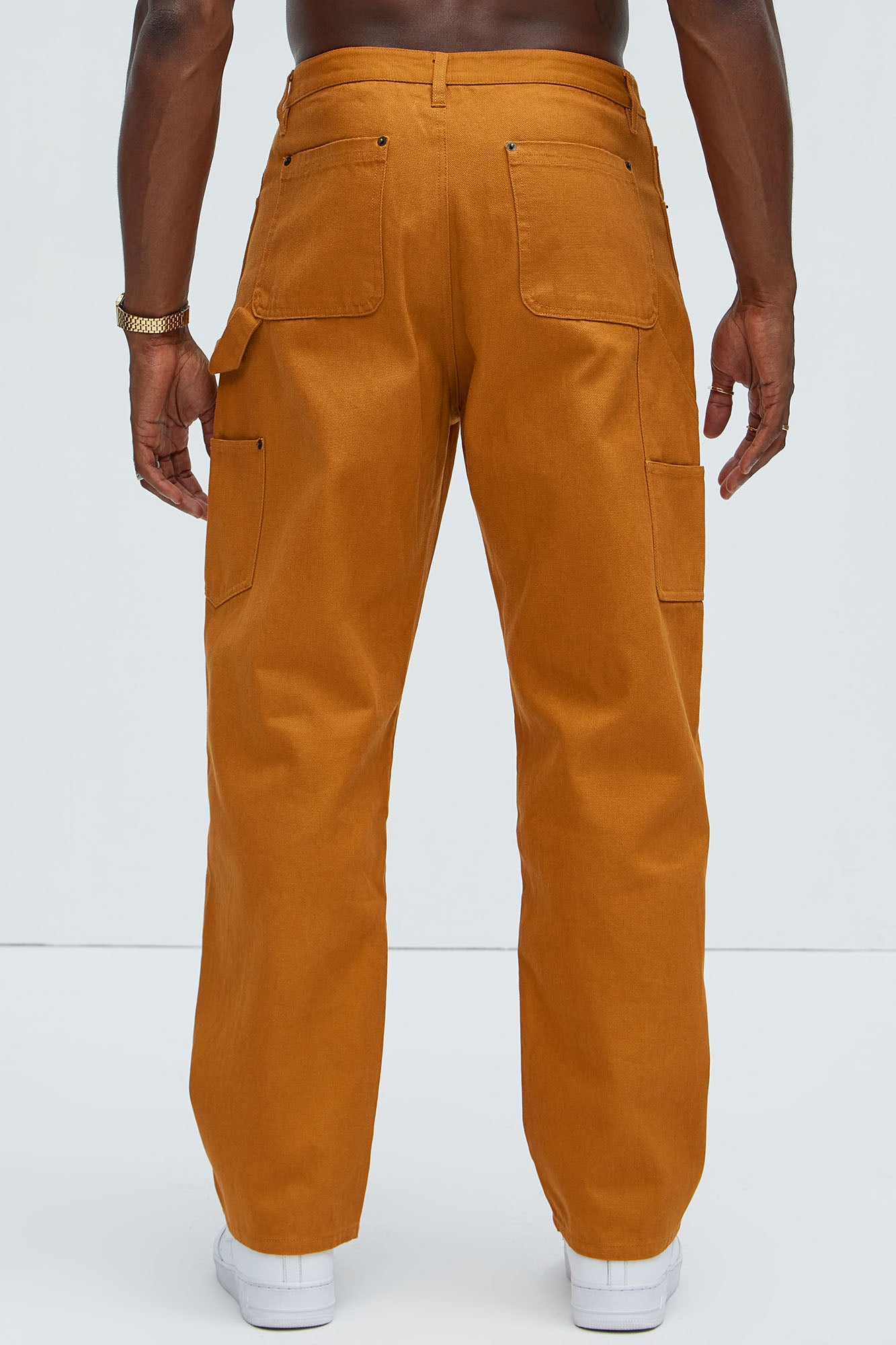Alexander Double Knee Straight Utility Canvas Pants - Tan - Image 9