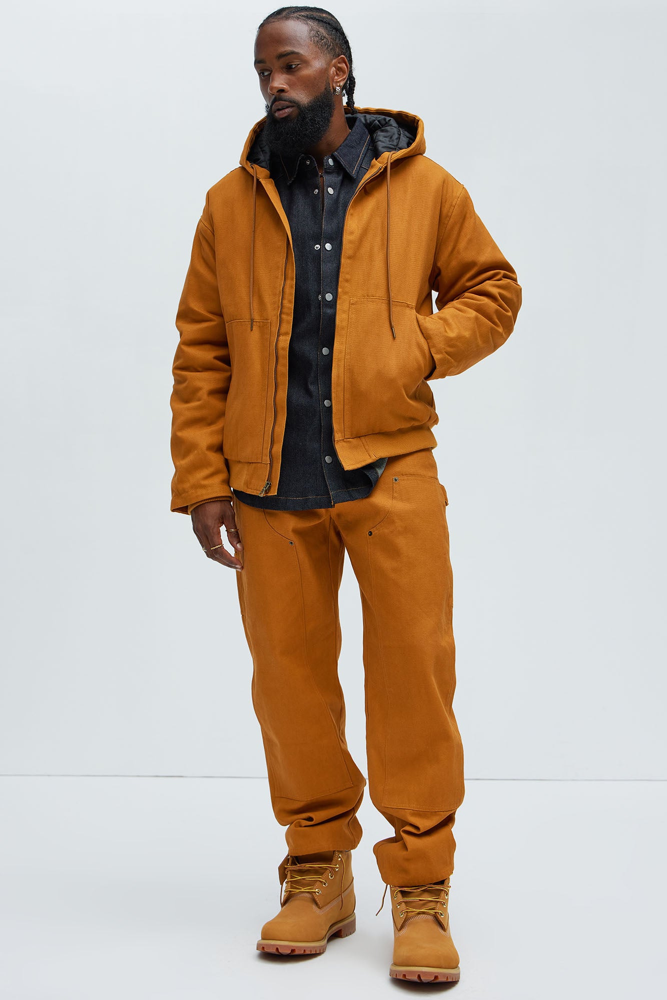 Alexander Utility Canvas Hooded Jacket - Tan - Image 5