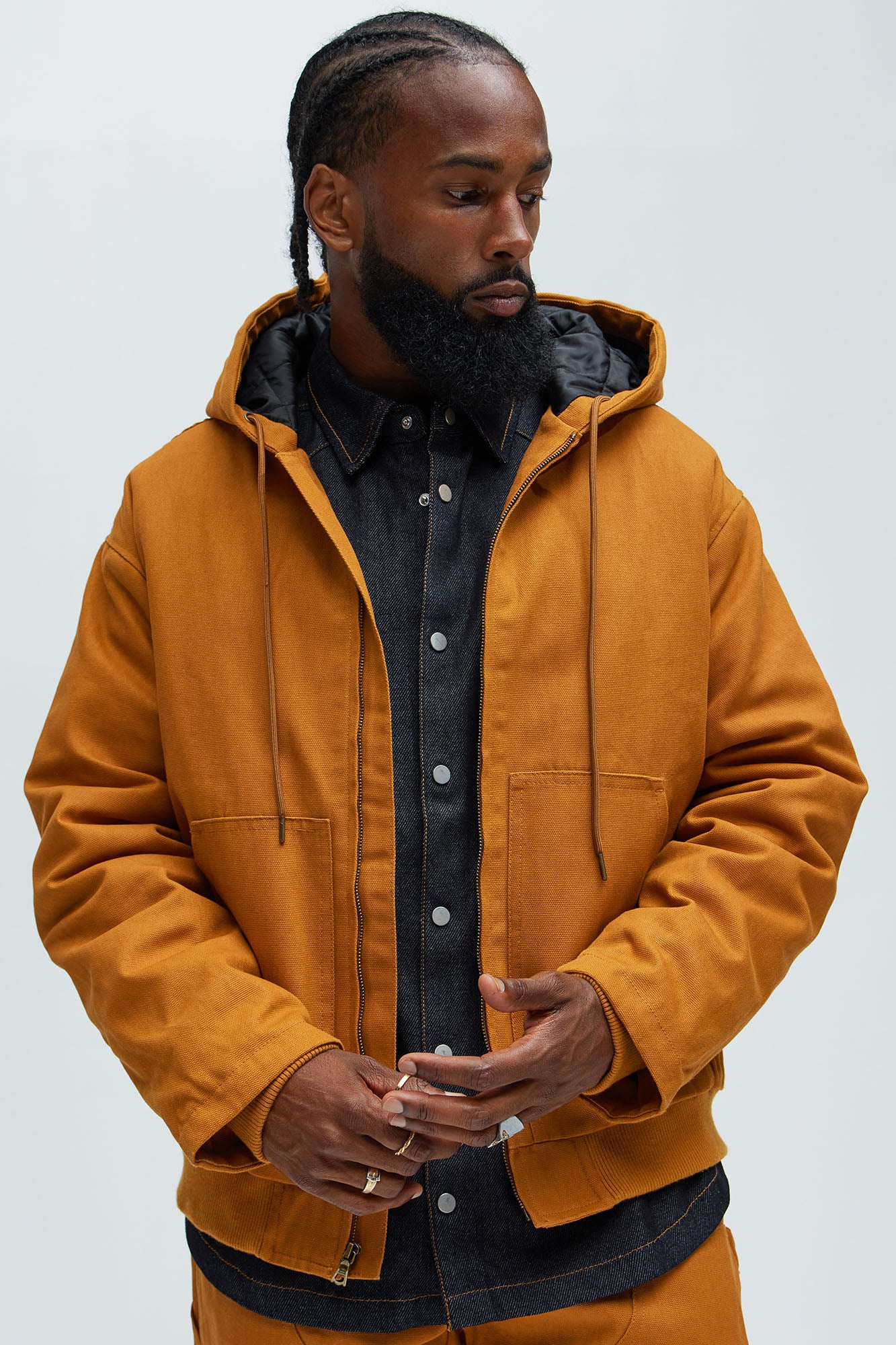 Alexander Utility Canvas Hooded Jacket - Tan - Image 4
