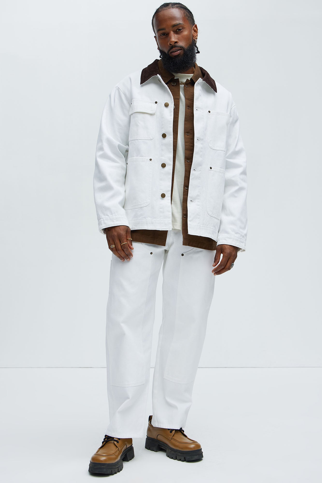 Alexander Double Knee Straight Utility Canvas Pants - White - Image 6