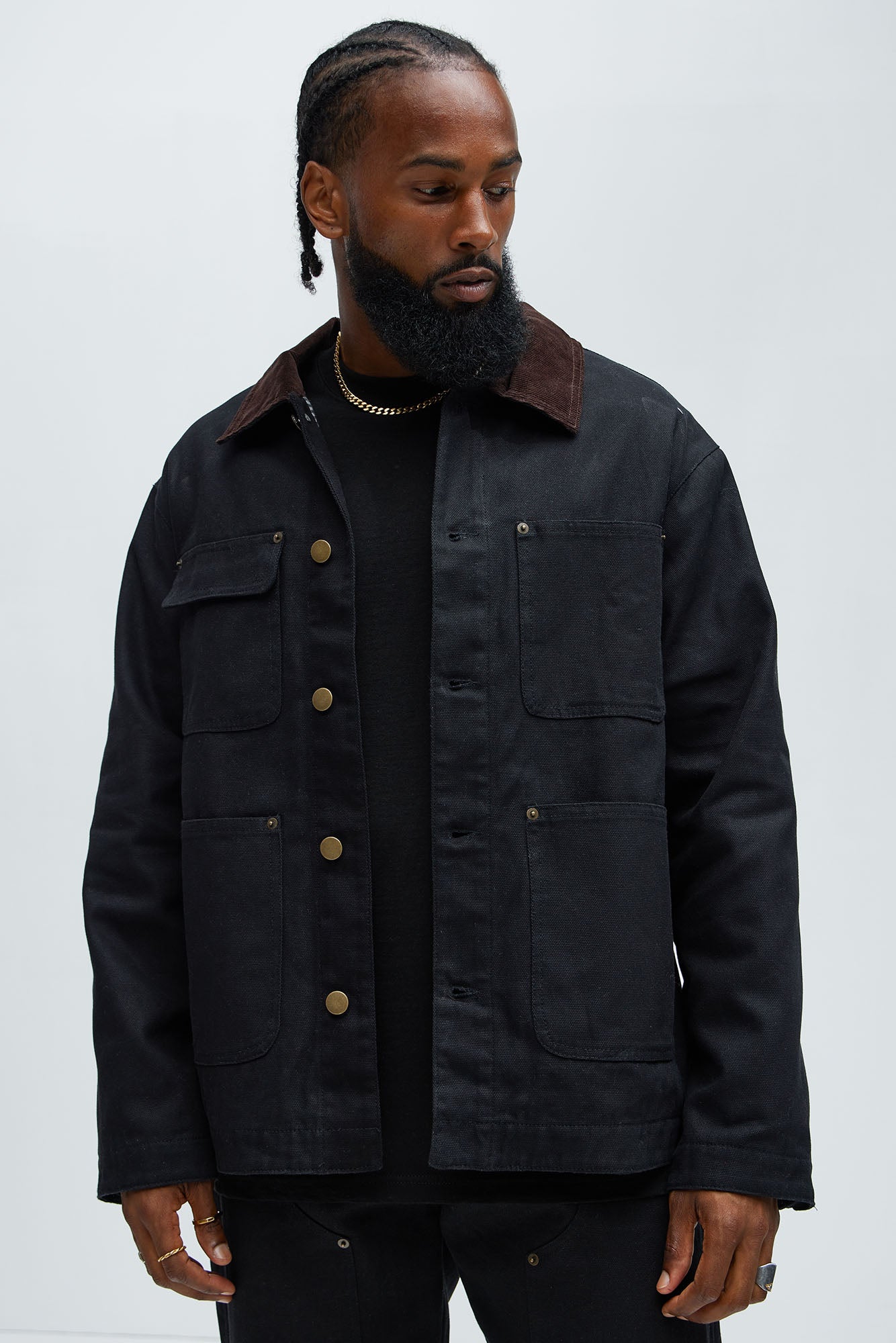 Alexander Utility Canvas Chore Jacket - Black - Image 5