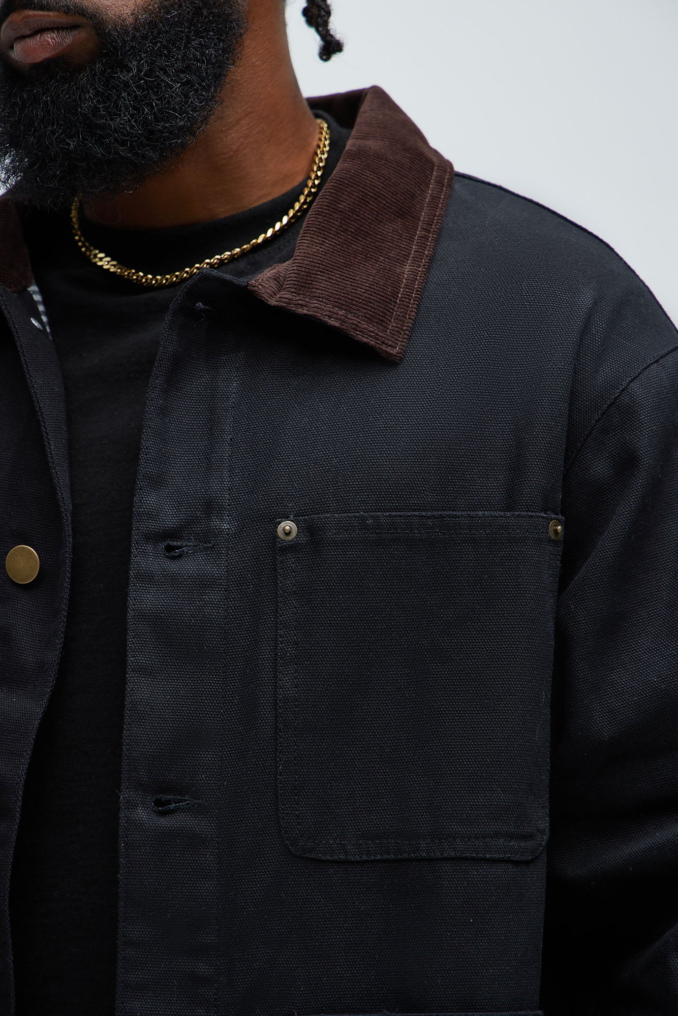 Alexander Utility Canvas Chore Jacket - Black - Image 7