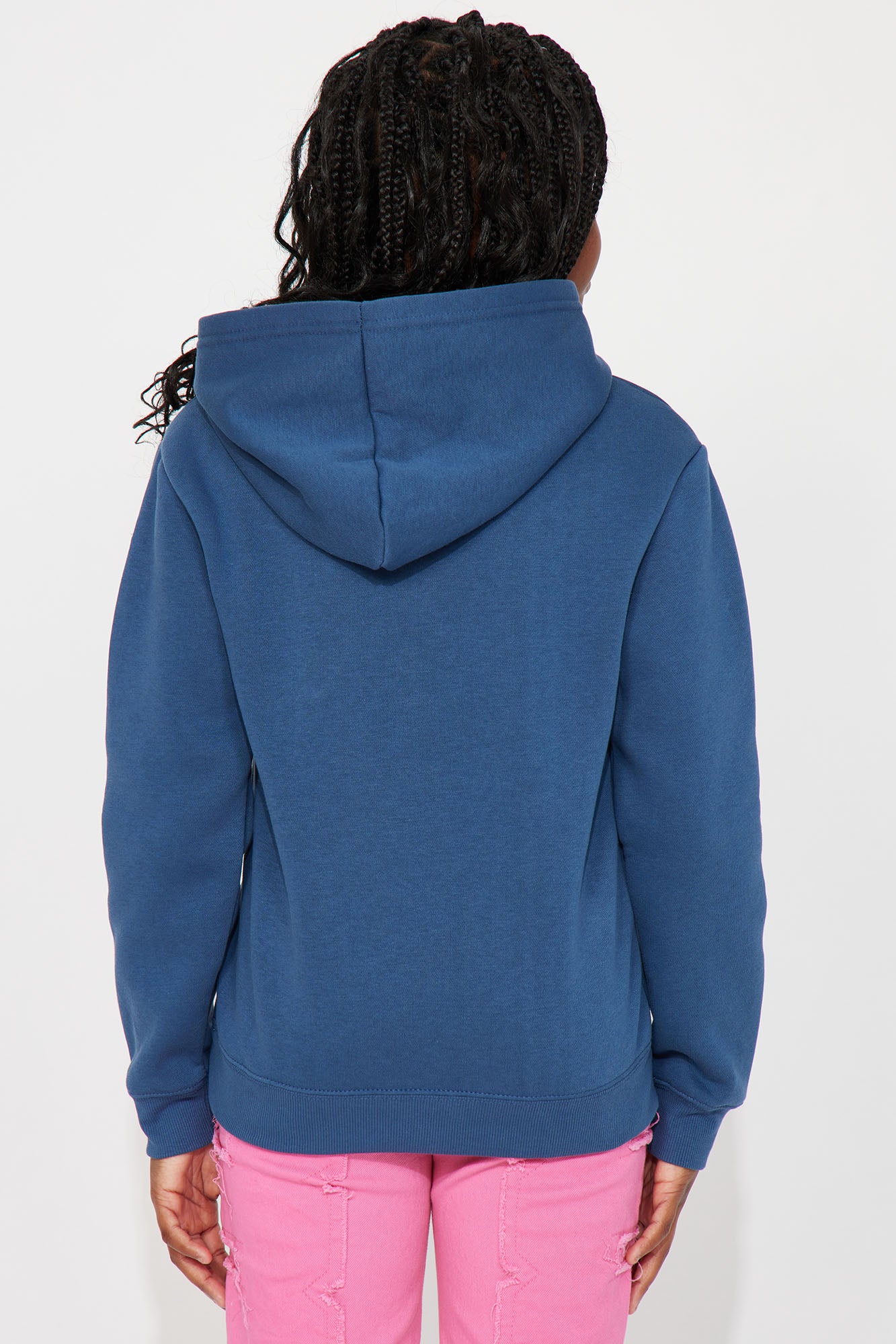 Mini Stitch Fleece Pullover Hoodie - Navy - Image 4