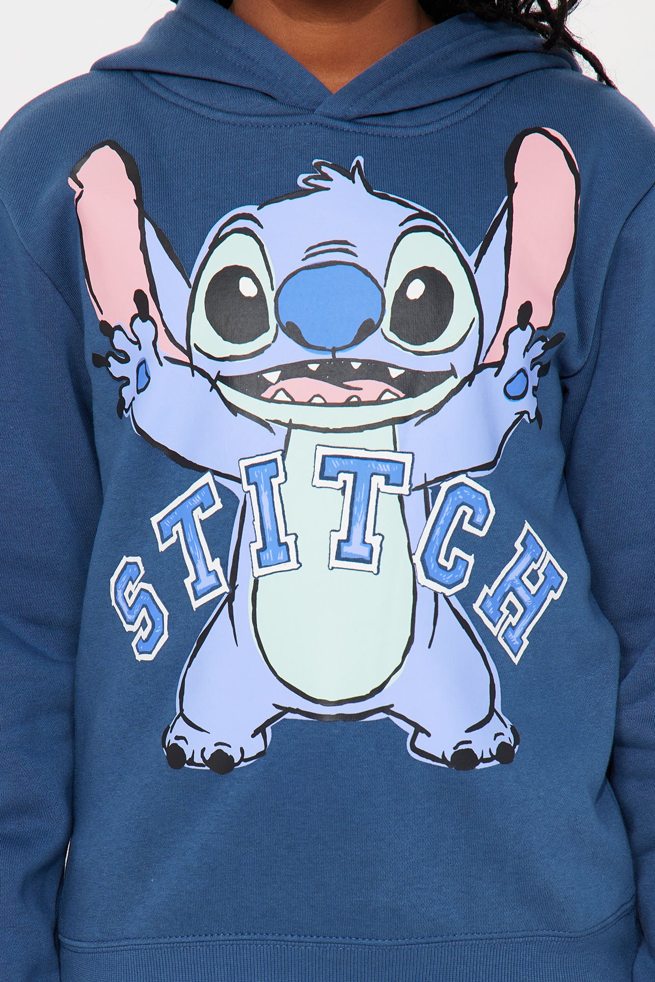 Mini Stitch Fleece Pullover Hoodie - Navy - Image 3