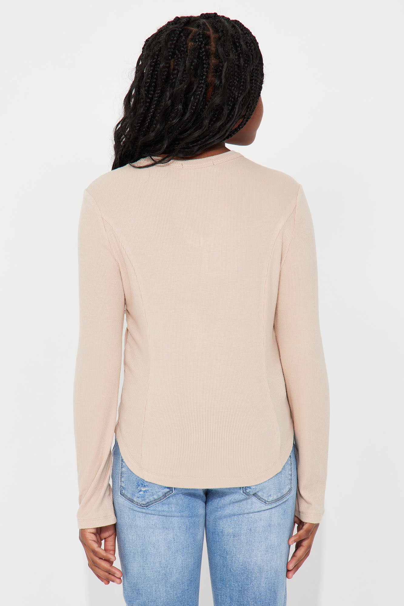 Mini Here To Stay Ribbed Top - Taupe - Image 3