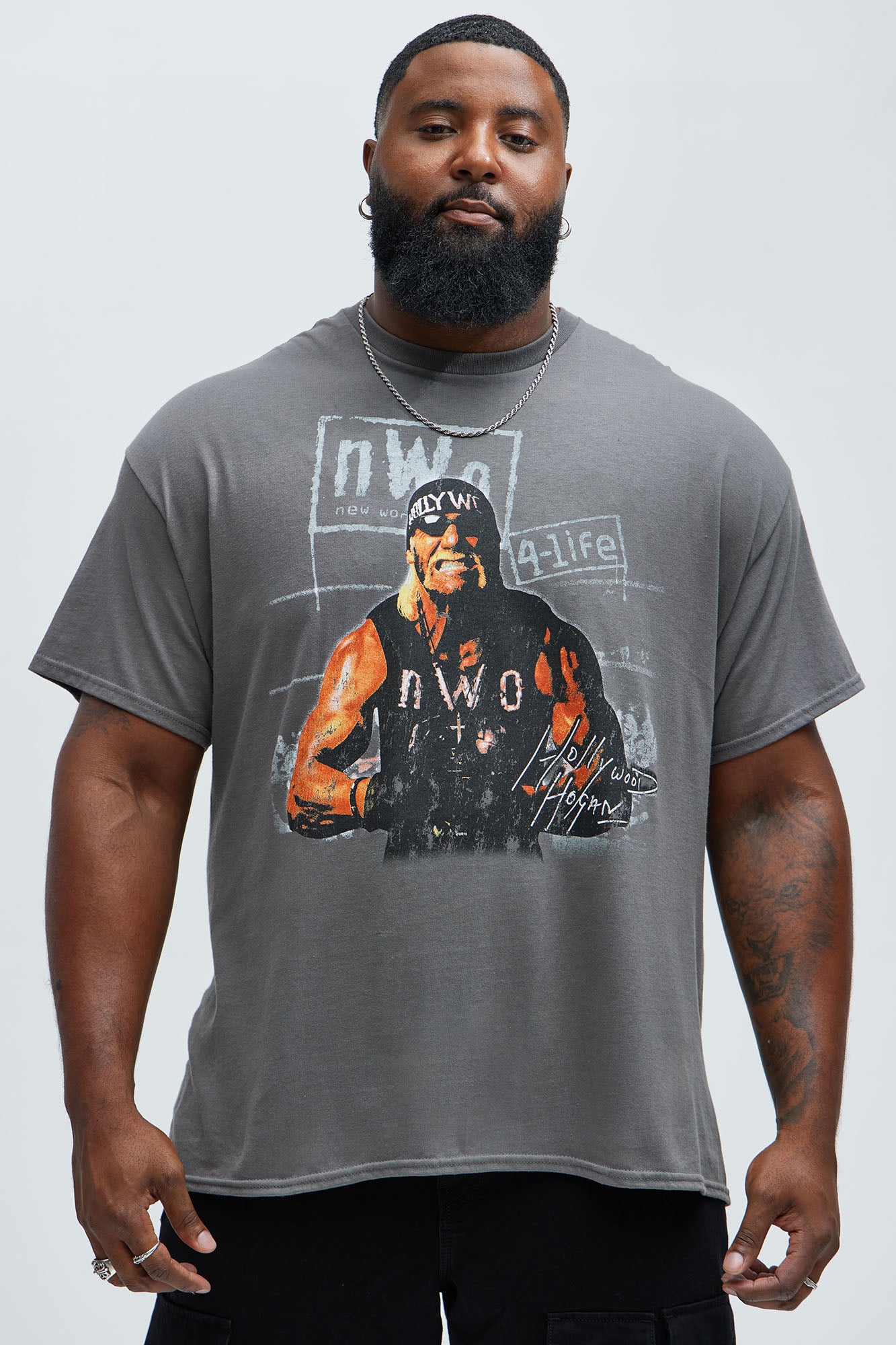 WWE NWO 4 LIFE Short Sleeve Tee - Charcoal - Image 4