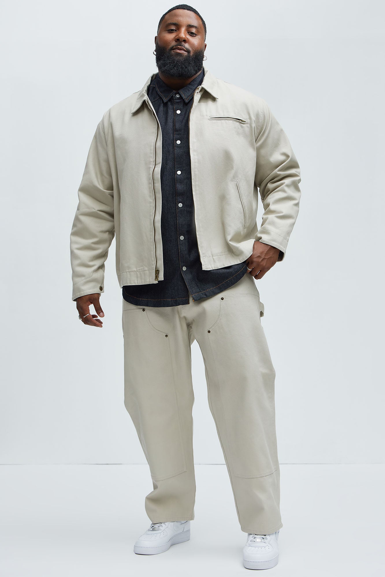 Alexander Double Knee Straight Utility Canvas Pants - Off White - Image 11