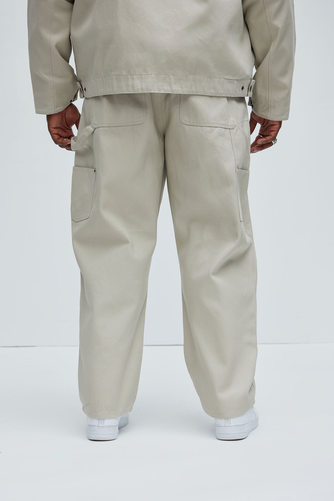 Alexander Double Knee Straight Utility Canvas Pants - Off White - Image 12