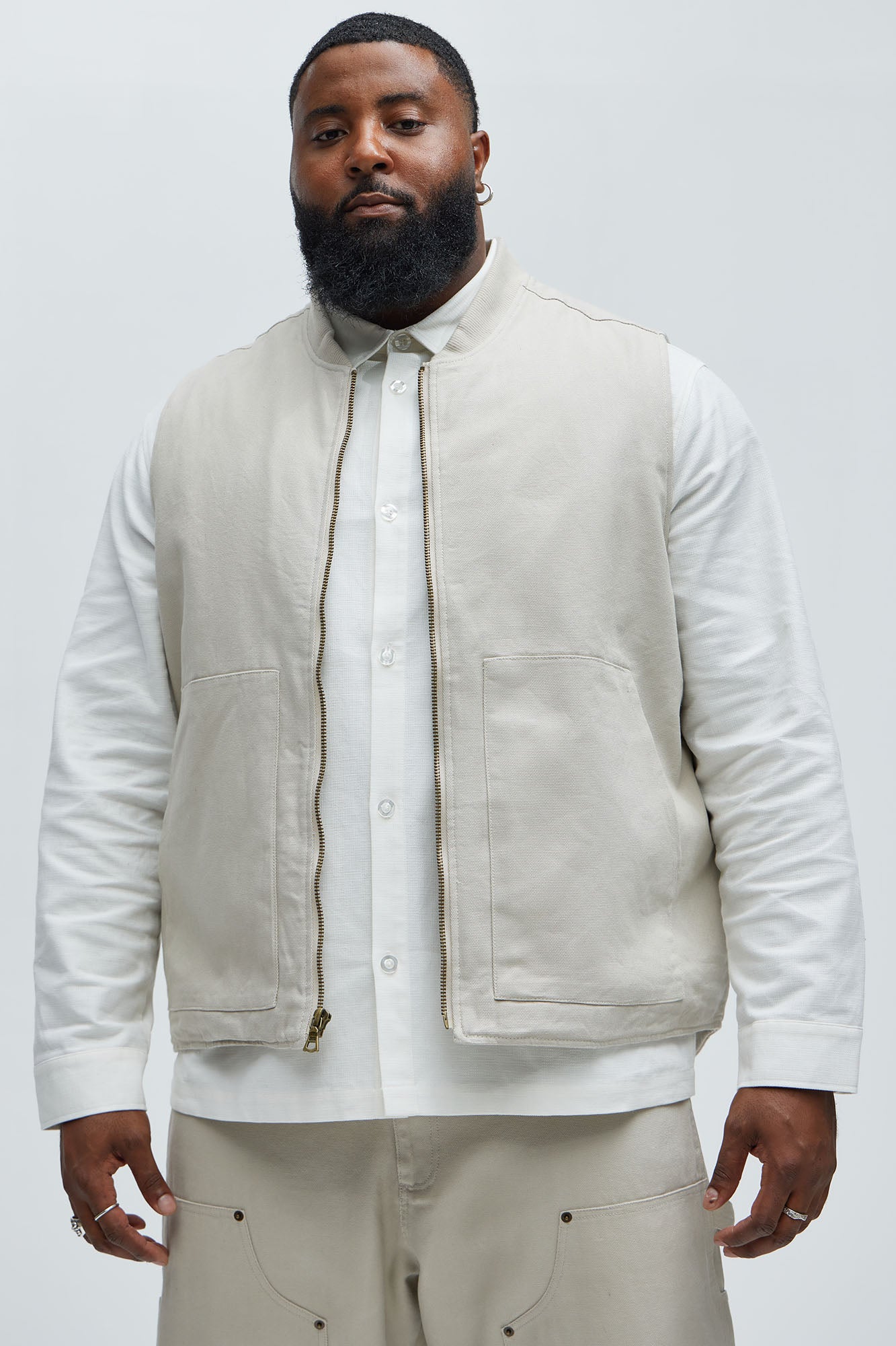Alexander Utility Canvas Vest - Off White - Image 10